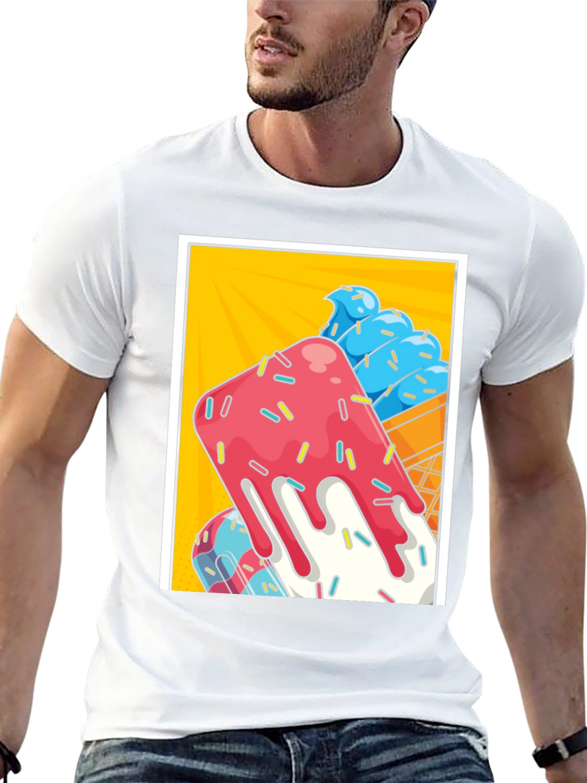 Ice Cream Popsicle Graphic Tee - Cool Summer Vibes!