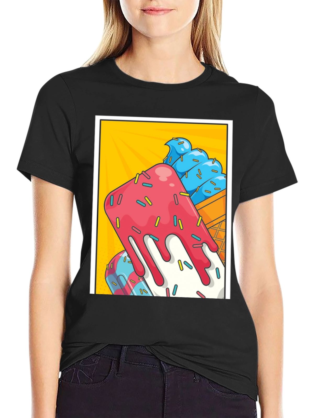 Ice Cream Popsicle Graphic Tee - Cool Summer Vibes!