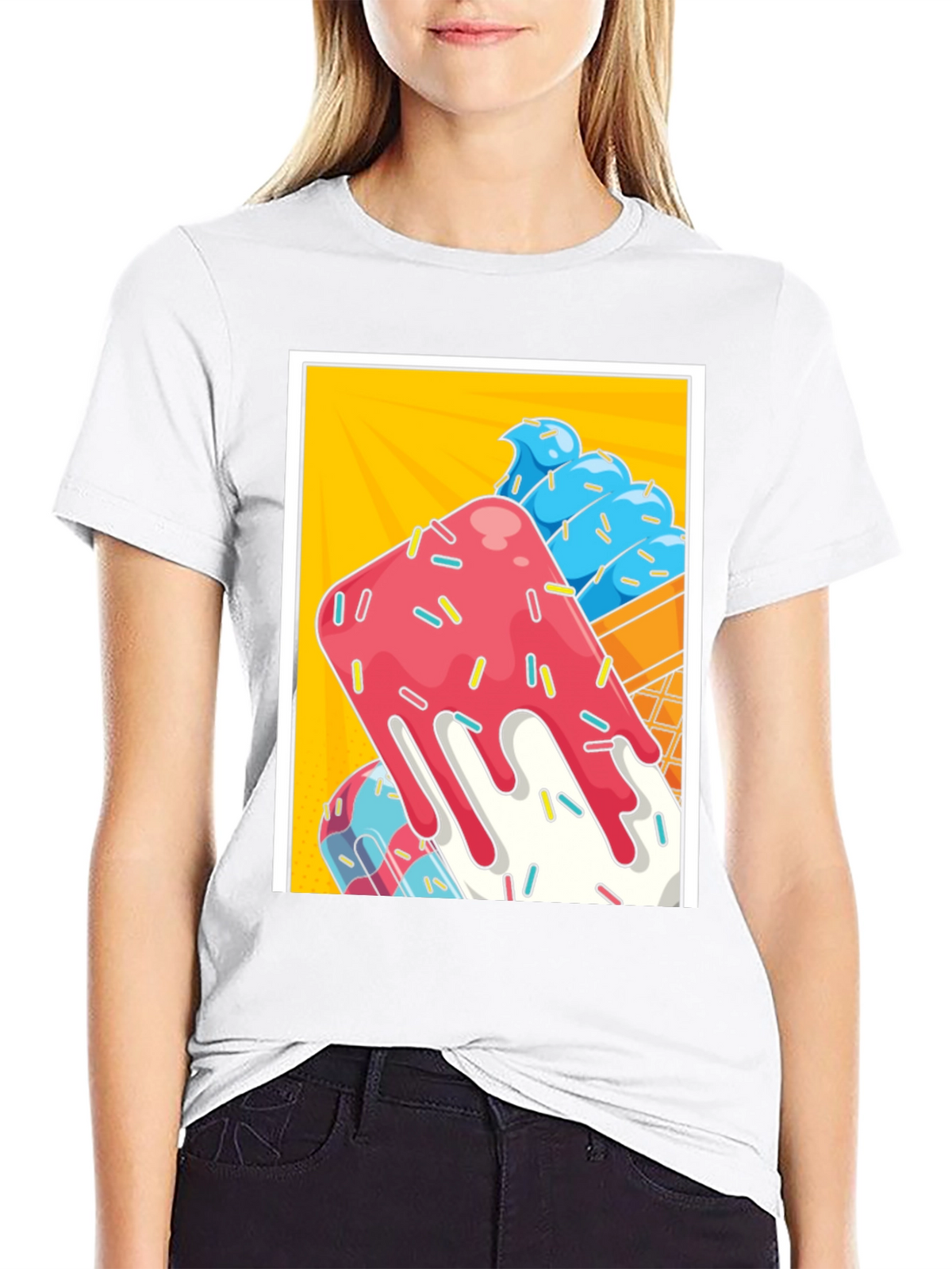 Ice Cream Popsicle Graphic Tee - Cool Summer Vibes!