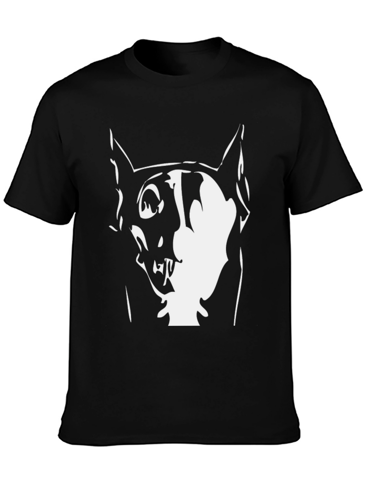 Graphic Dog Print Black T-Shirt