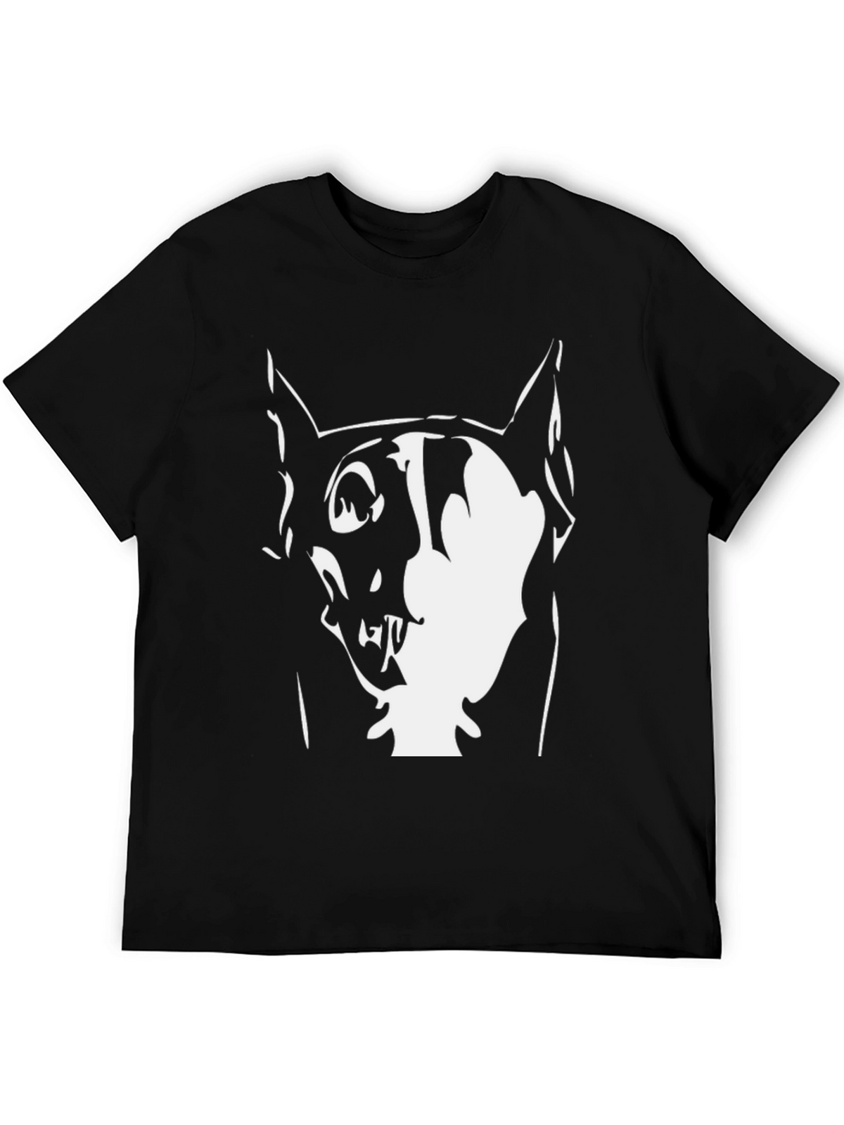 Graphic Dog Print Black T-Shirt