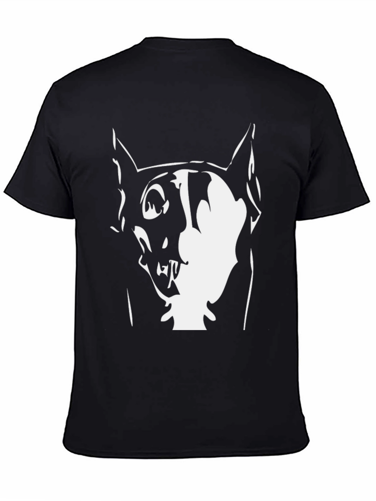 Graphic Dog Print Black T-Shirt