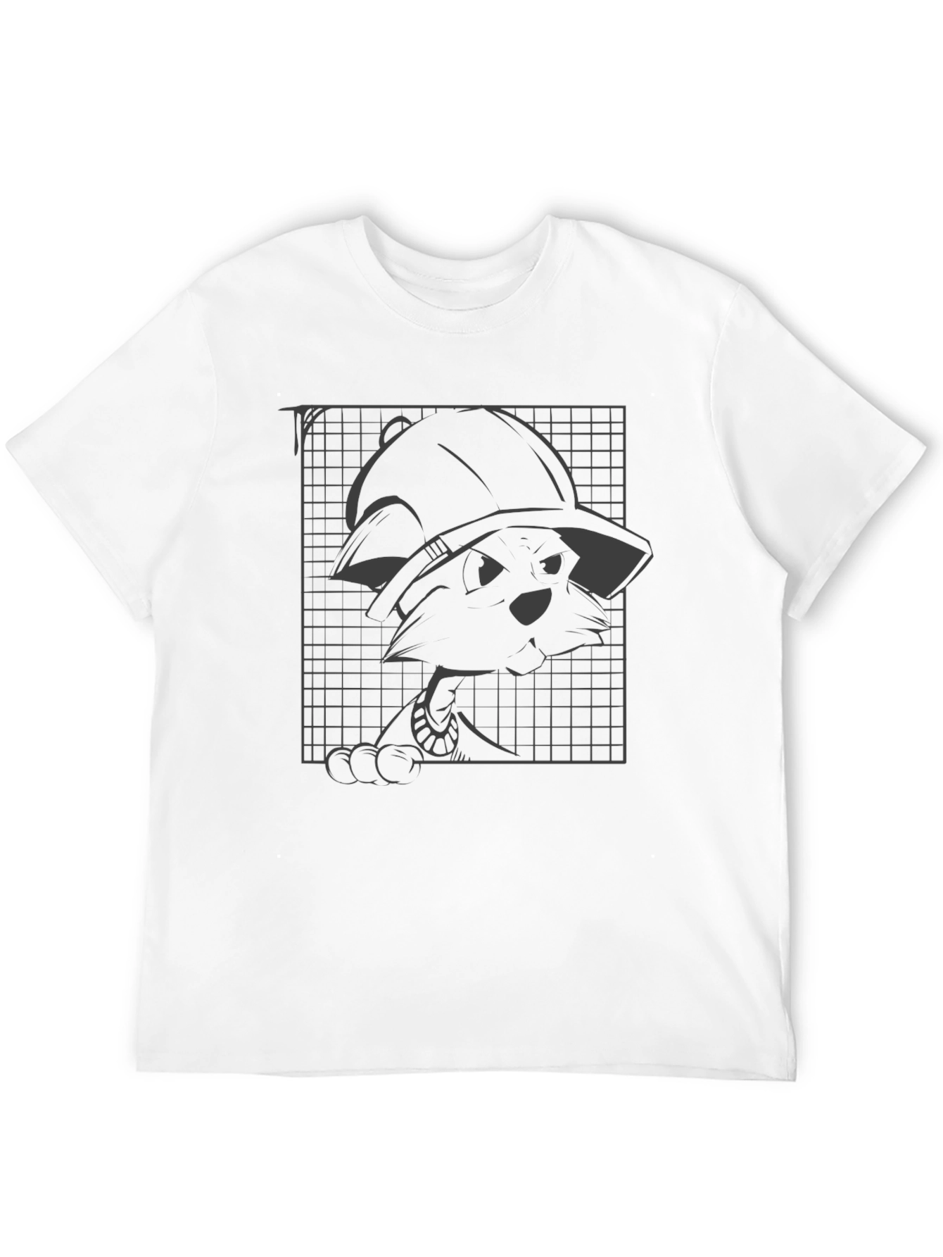 Cool Cartoon Graphic Tee - Black Cotton Blend