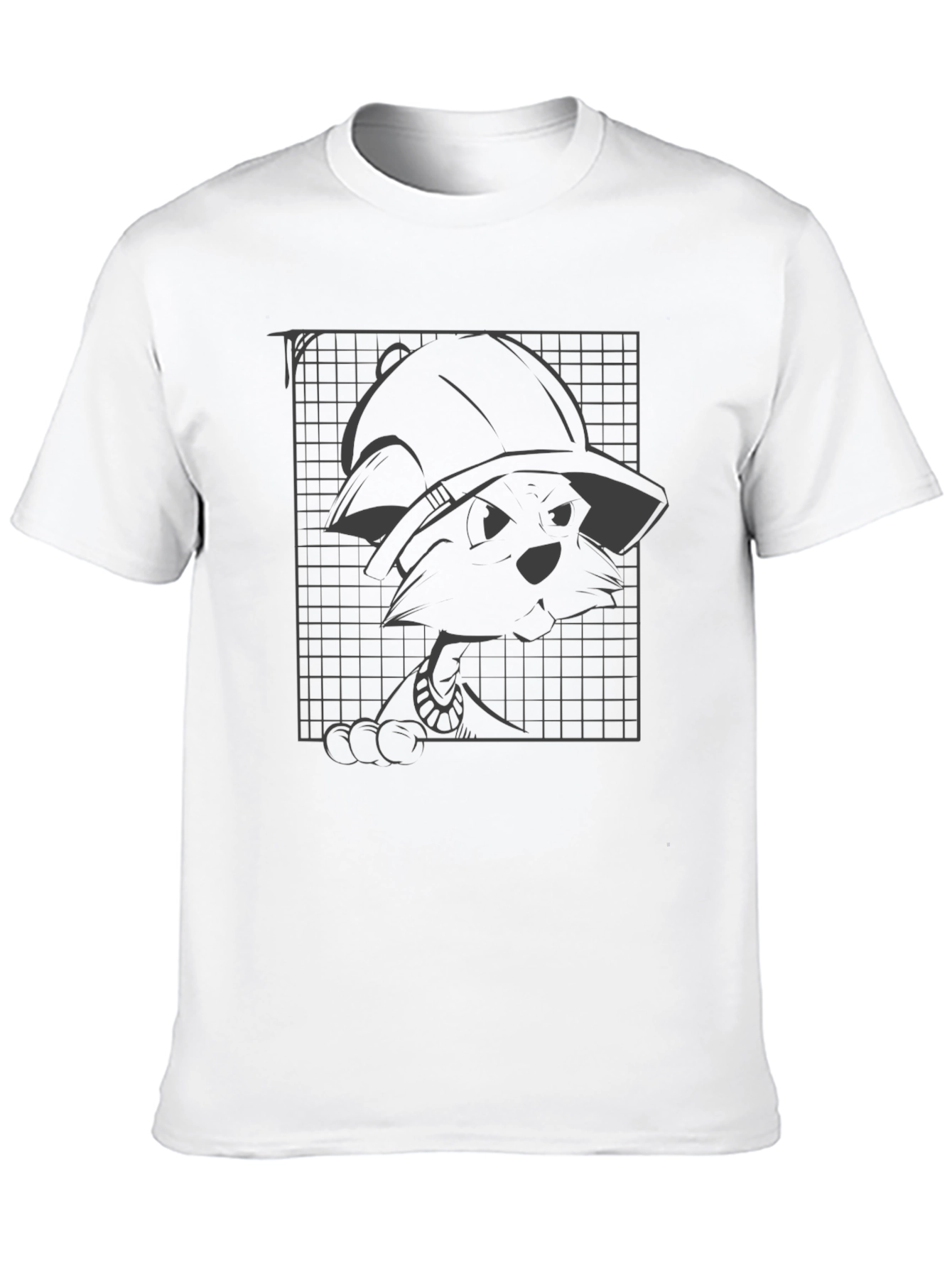 Cool Cartoon Graphic Tee - Black Cotton Blend