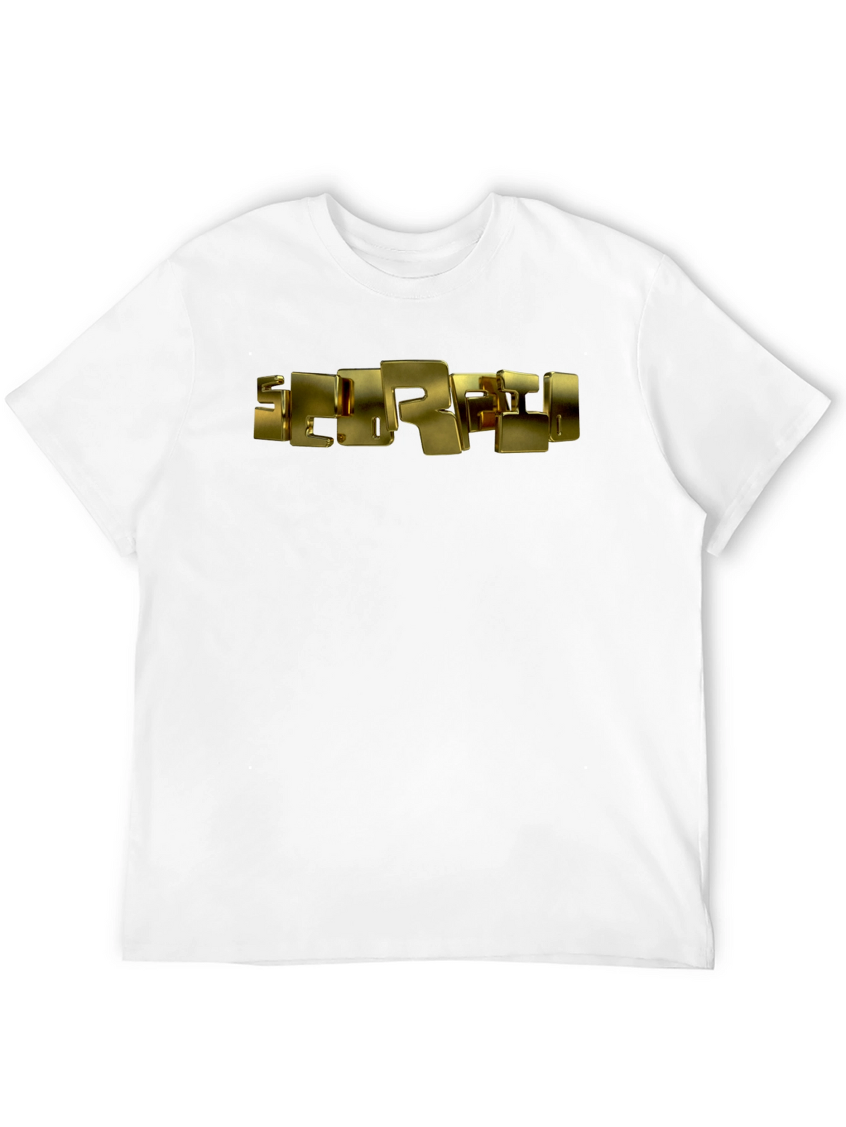 Golden Block Letter Graphic Black T-Shirt