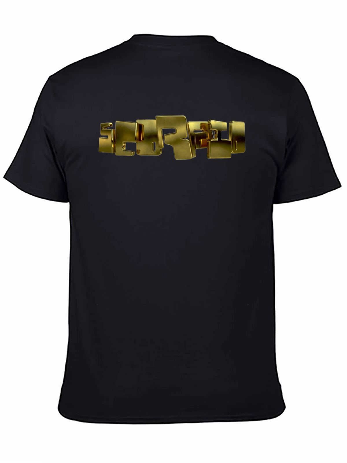Golden Block Letter Graphic Black T-Shirt