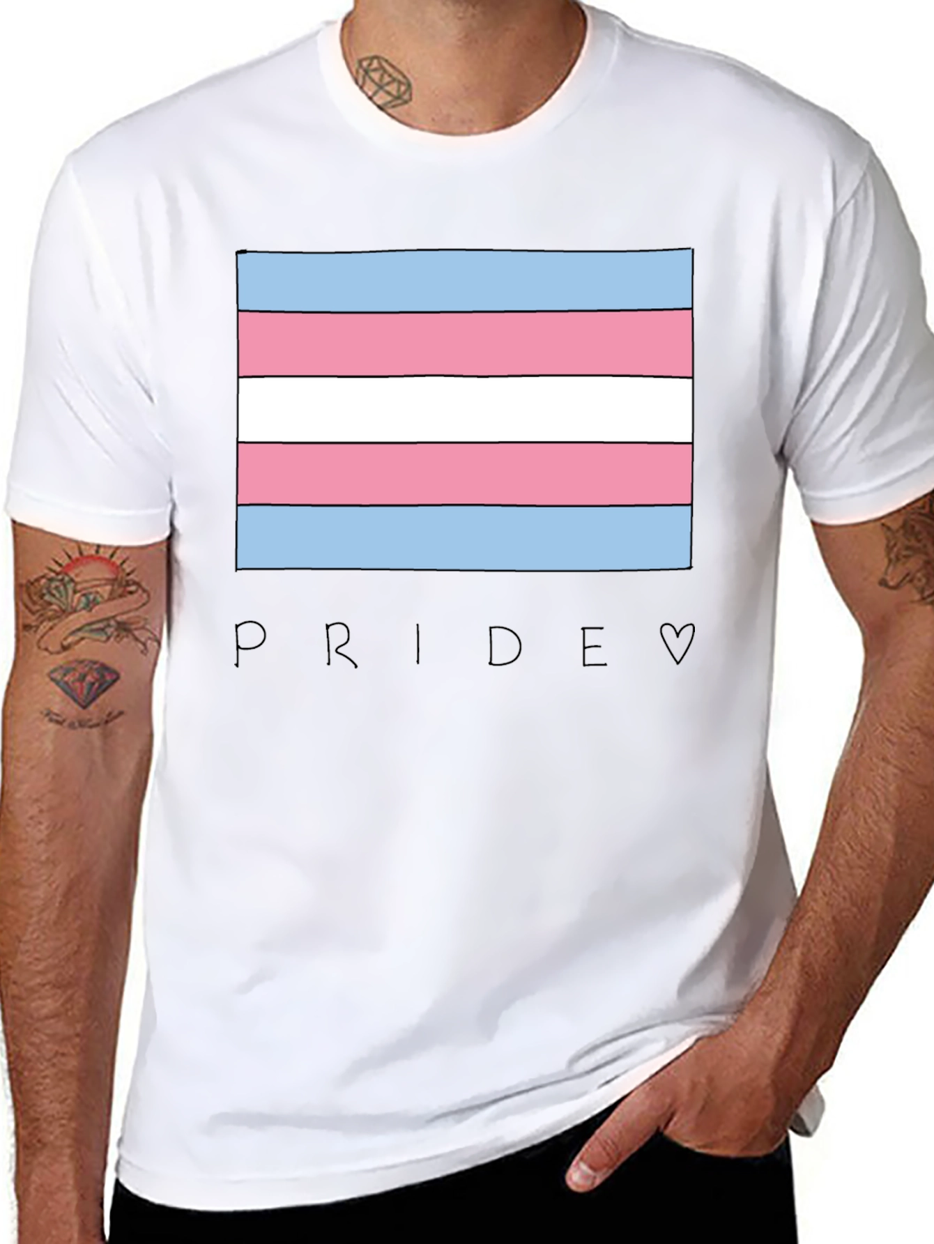 Transgender Pride Flag Graphic T-Shirt