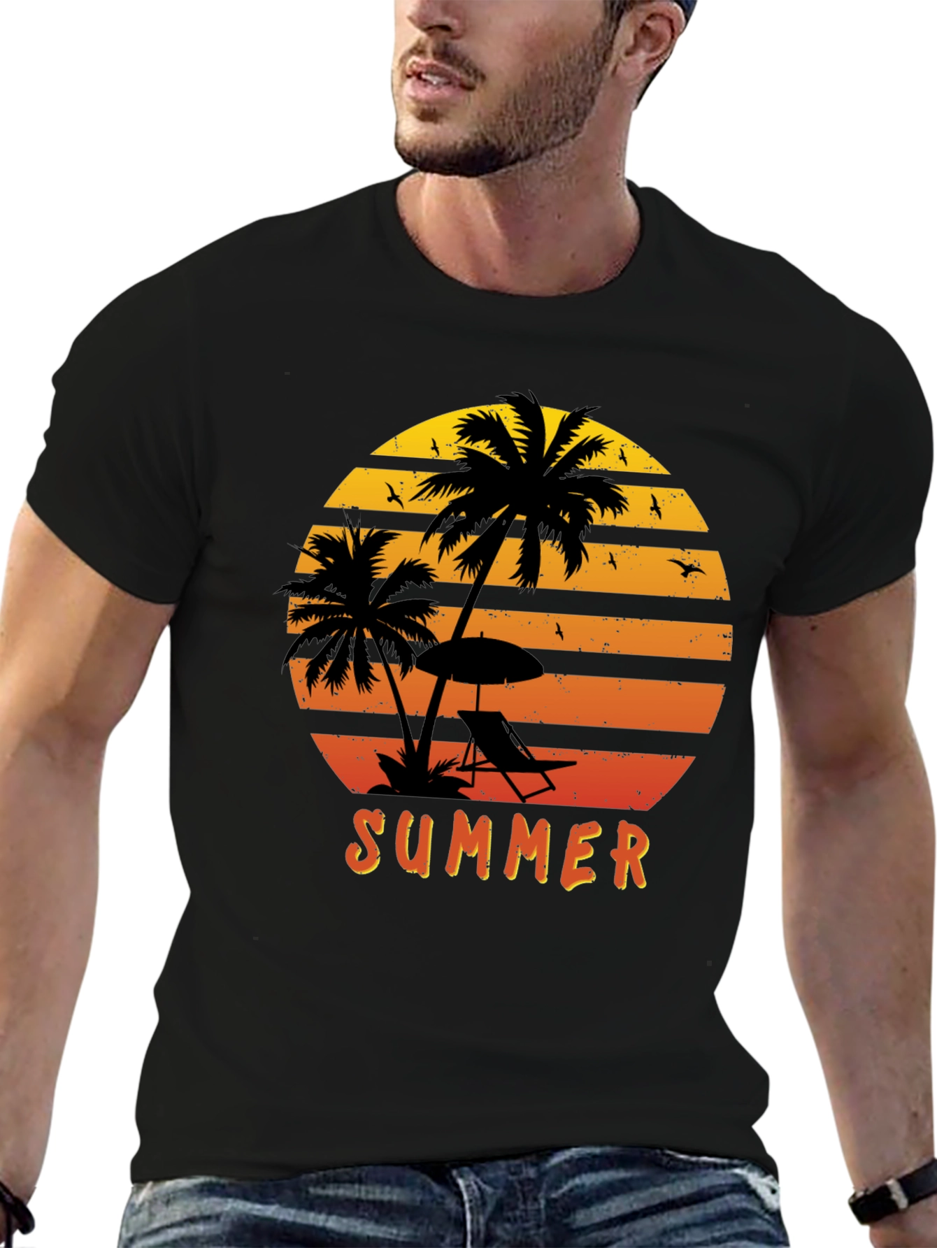 Summer Sunset Palm Tree T-Shirt