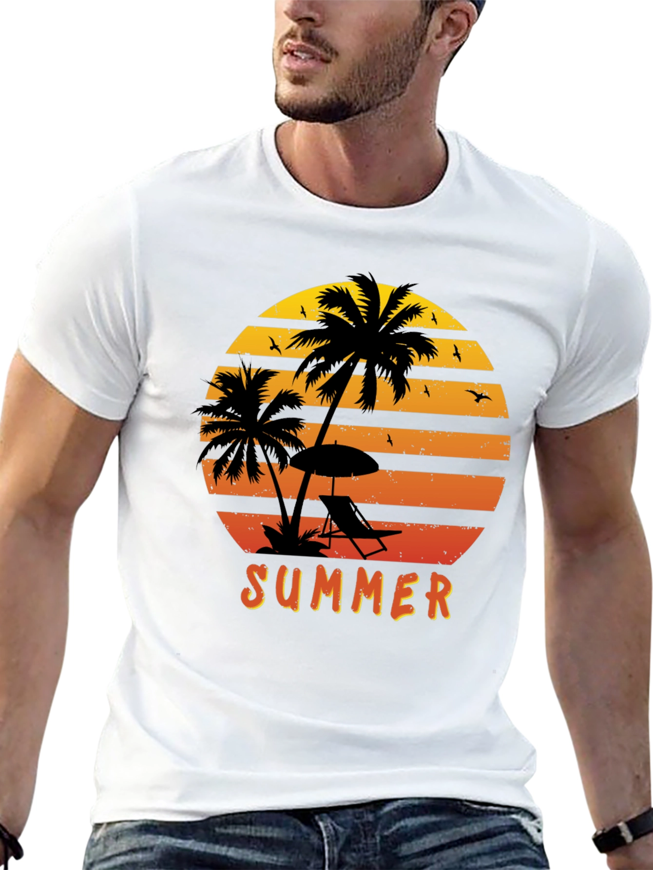 Summer Sunset Palm Tree T-Shirt