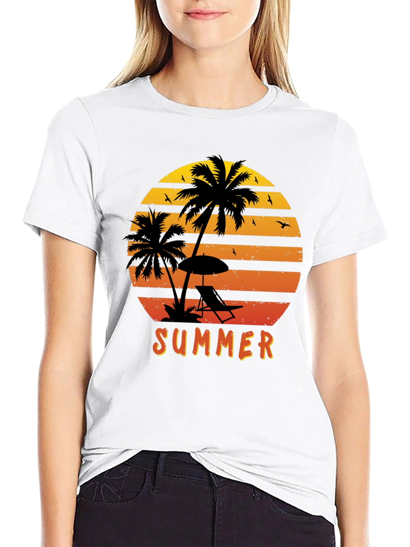 Summer Sunset Palm Tree T-Shirt