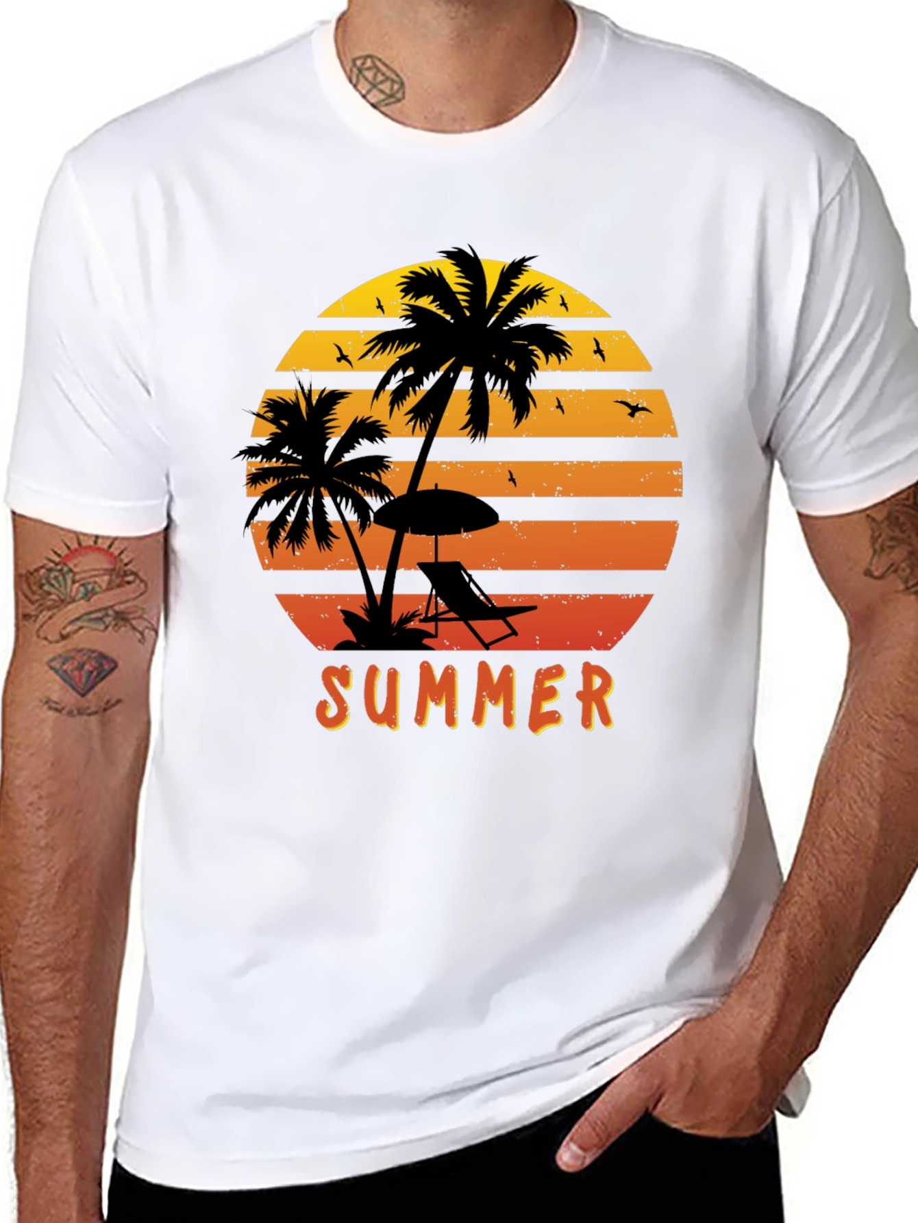 Summer Sunset Palm Tree T-Shirt