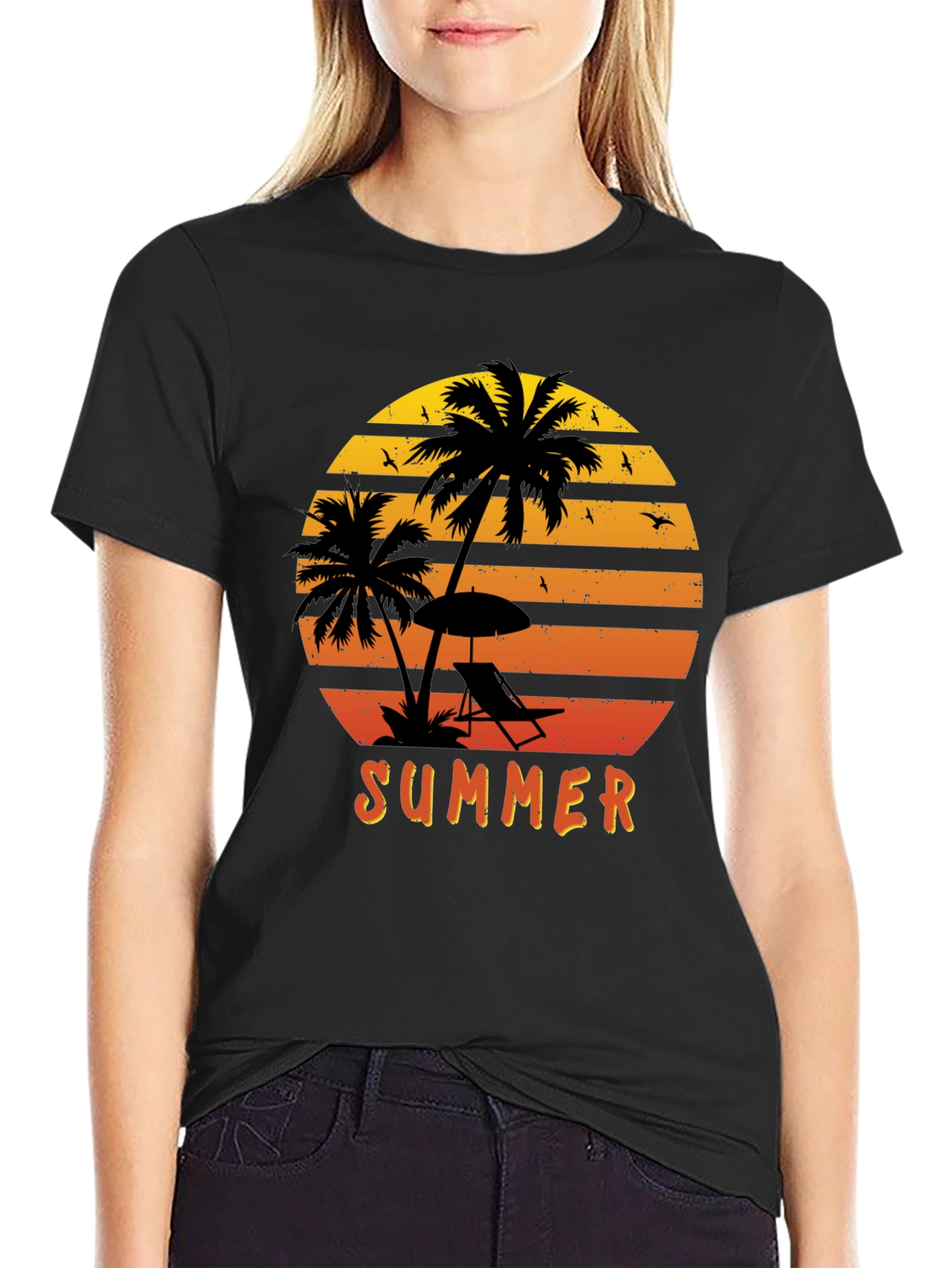 Summer Sunset Palm Tree T-Shirt