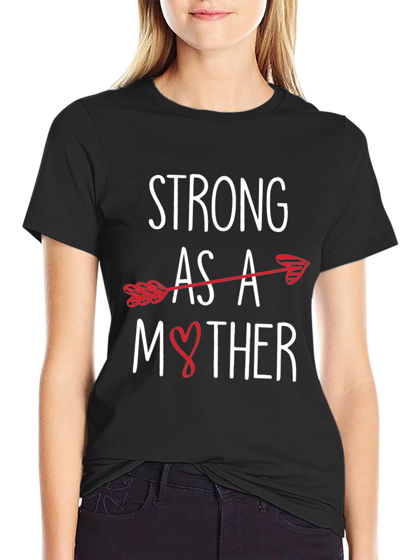 Strong As A Mother Arrow Heart Graphic Tee