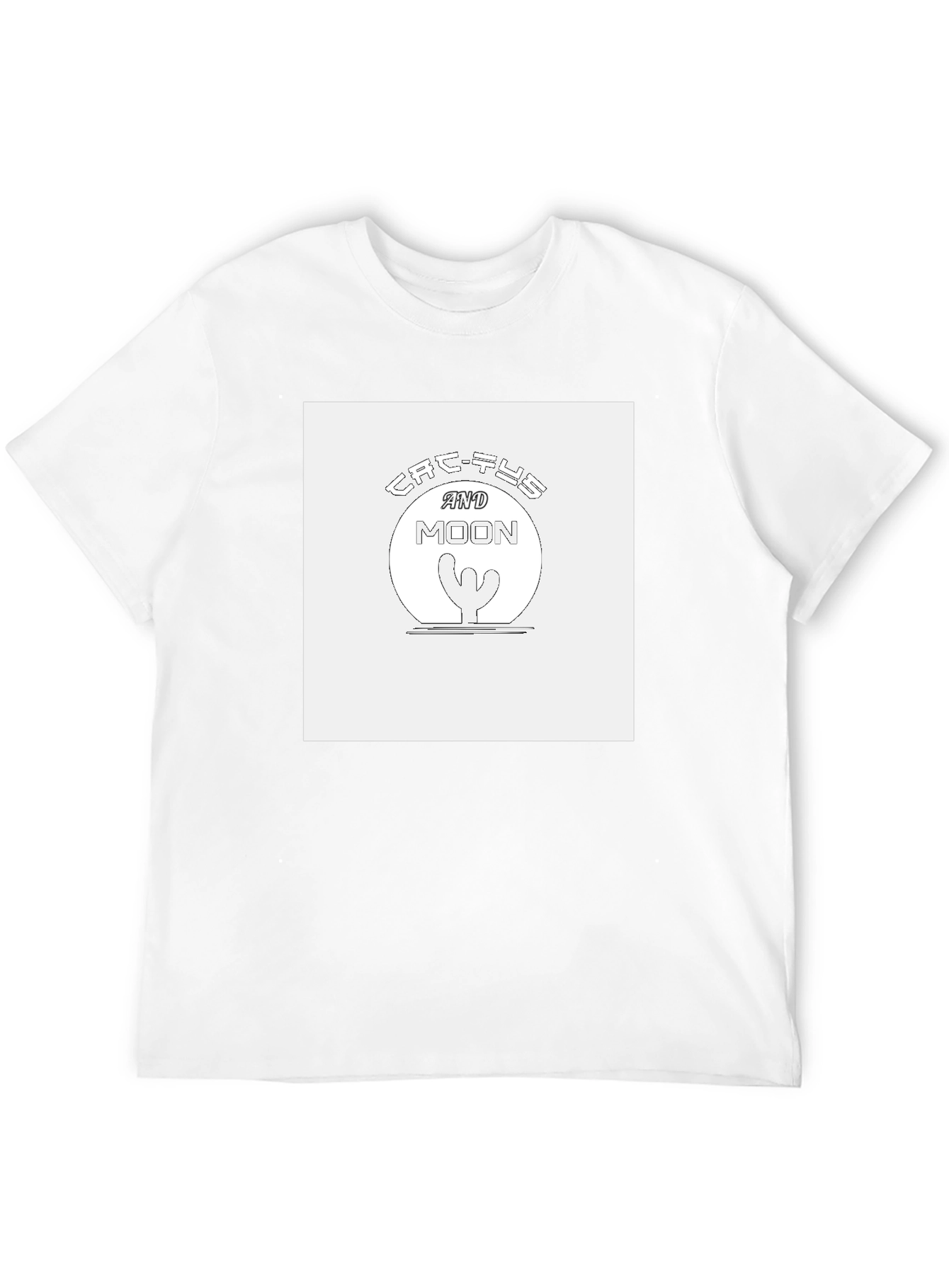 Cactus & Moon Graphic Tee - Unisex Black T-Shirt