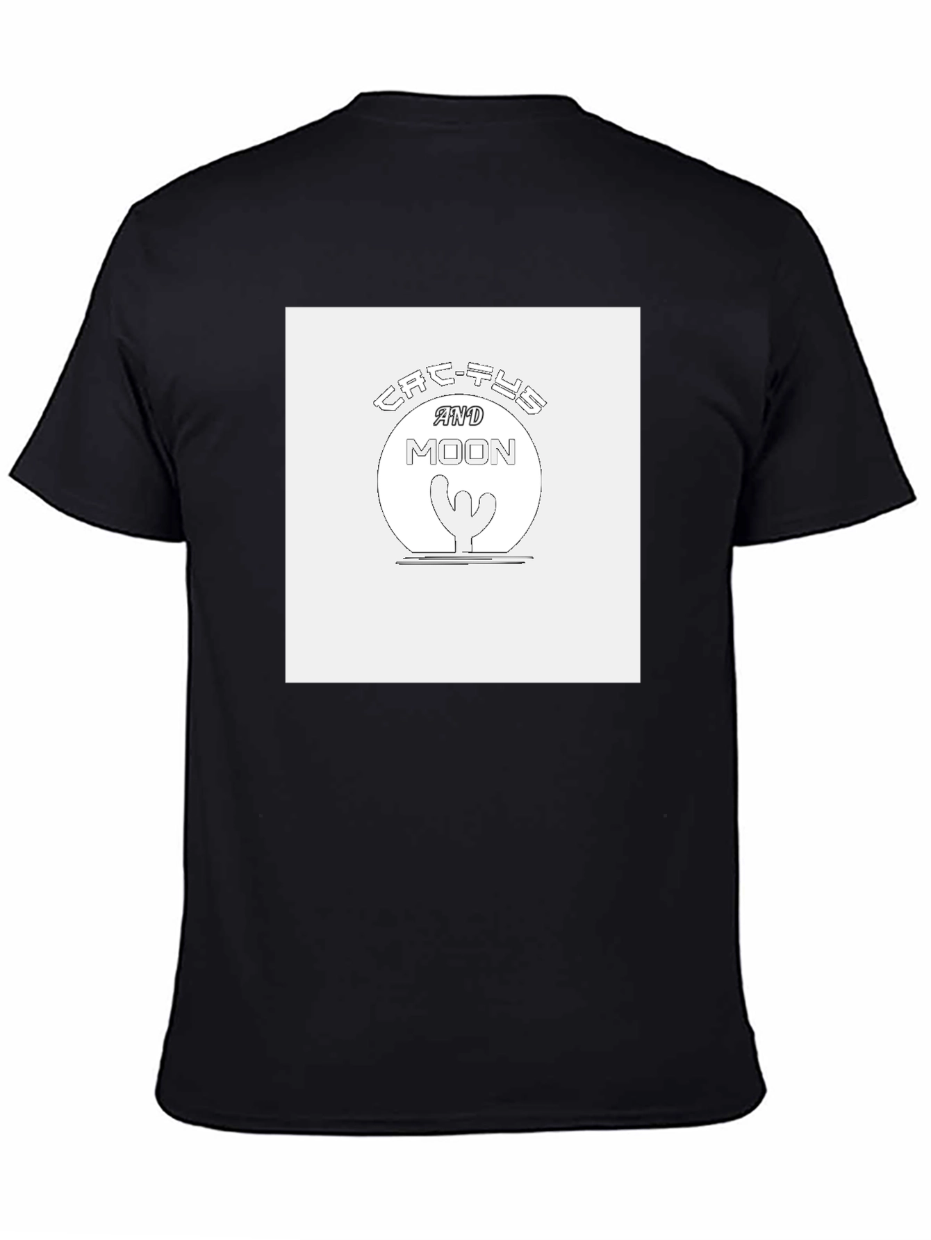 Cactus & Moon Graphic Tee - Unisex Black T-Shirt