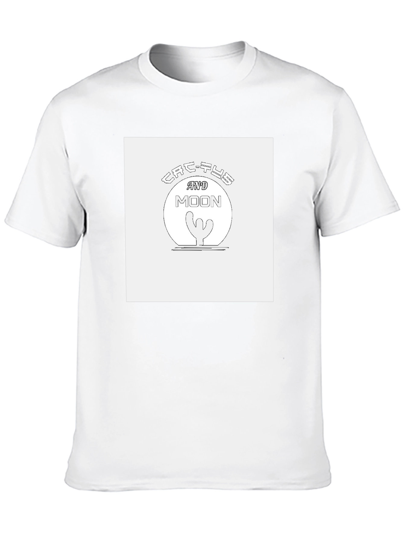 Cactus & Moon Graphic Tee - Unisex Black T-Shirt