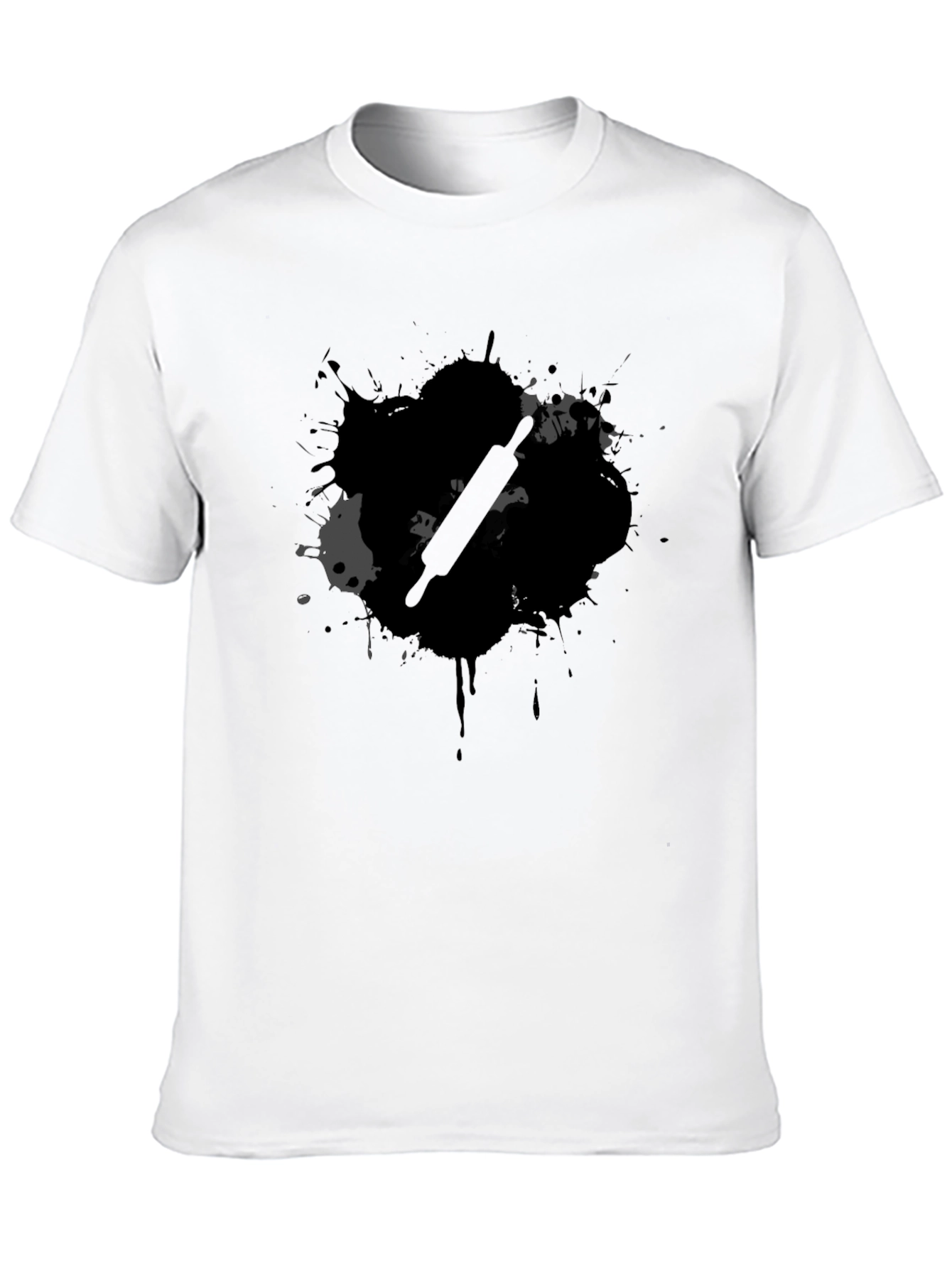 Chef Rolling Pin Graphic Black T-Shirt