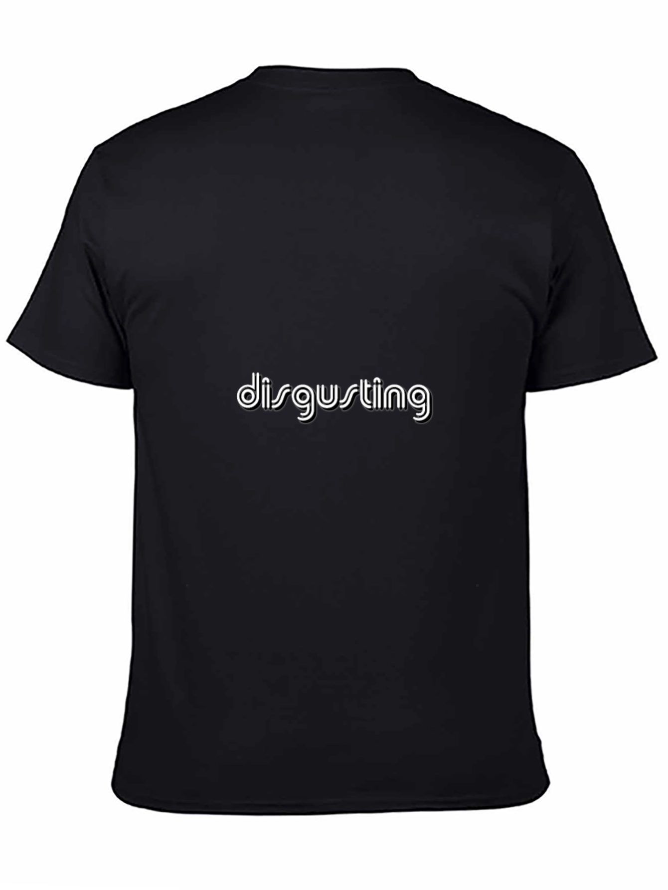 Disgusting Graphic Tee - Black Cotton Casual Wear