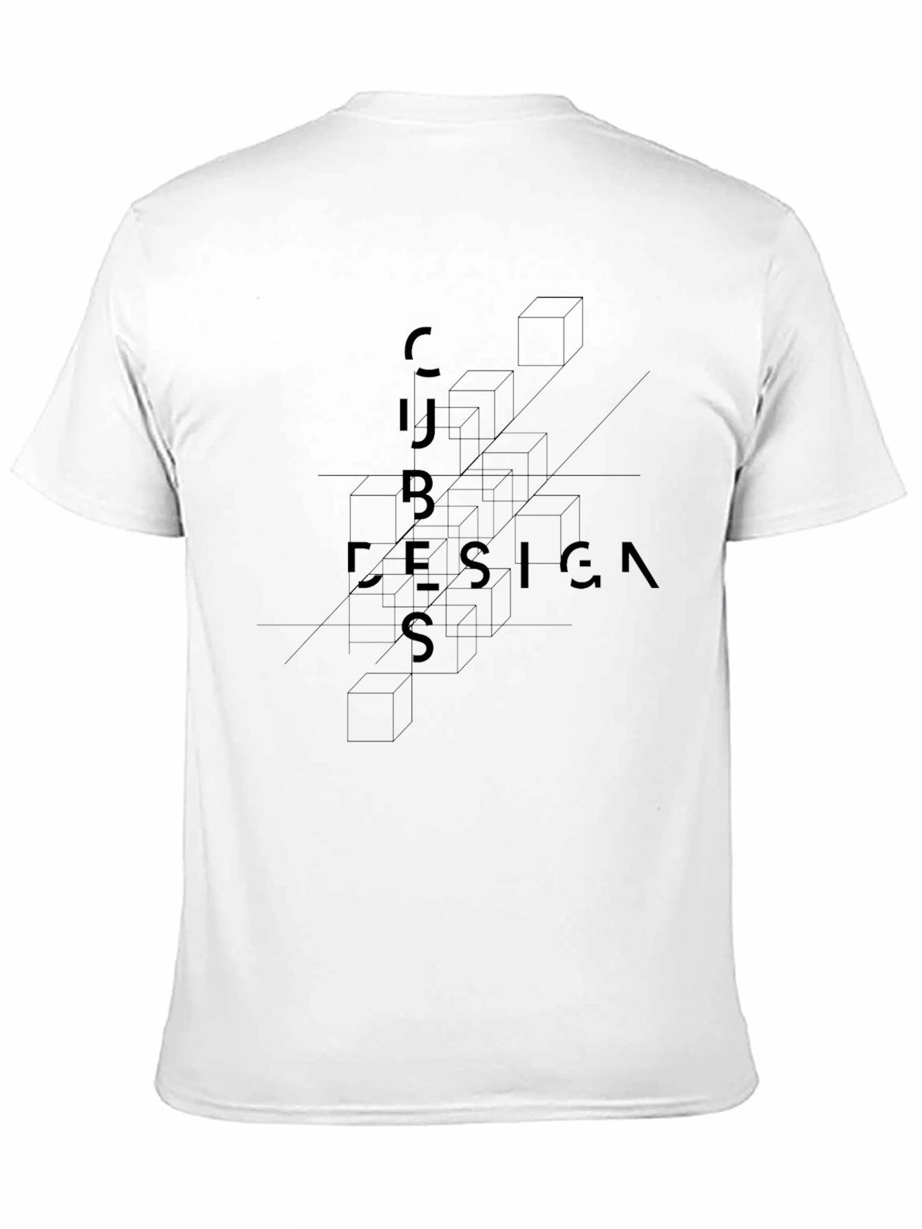Geometric Cubes Design T-Shirt - Modern Art Tee