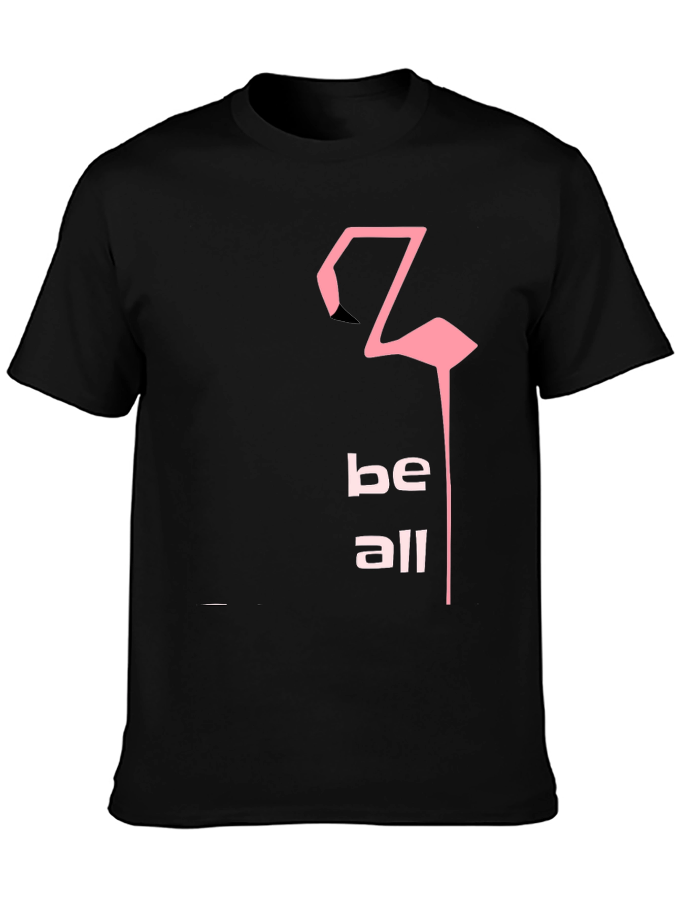 Be All Flamingo Graphic Tee - Black