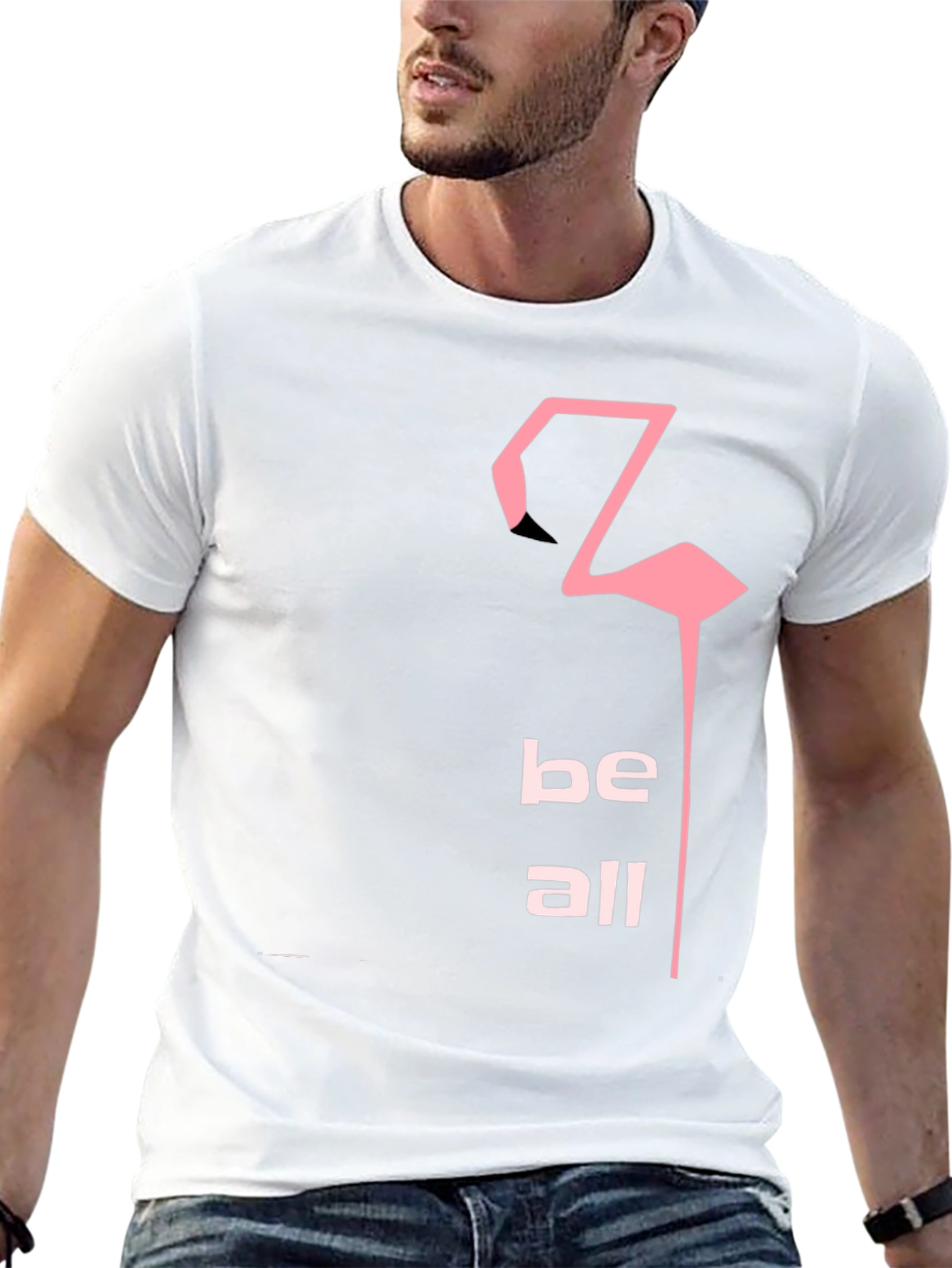 Be All Flamingo Graphic Tee - Black