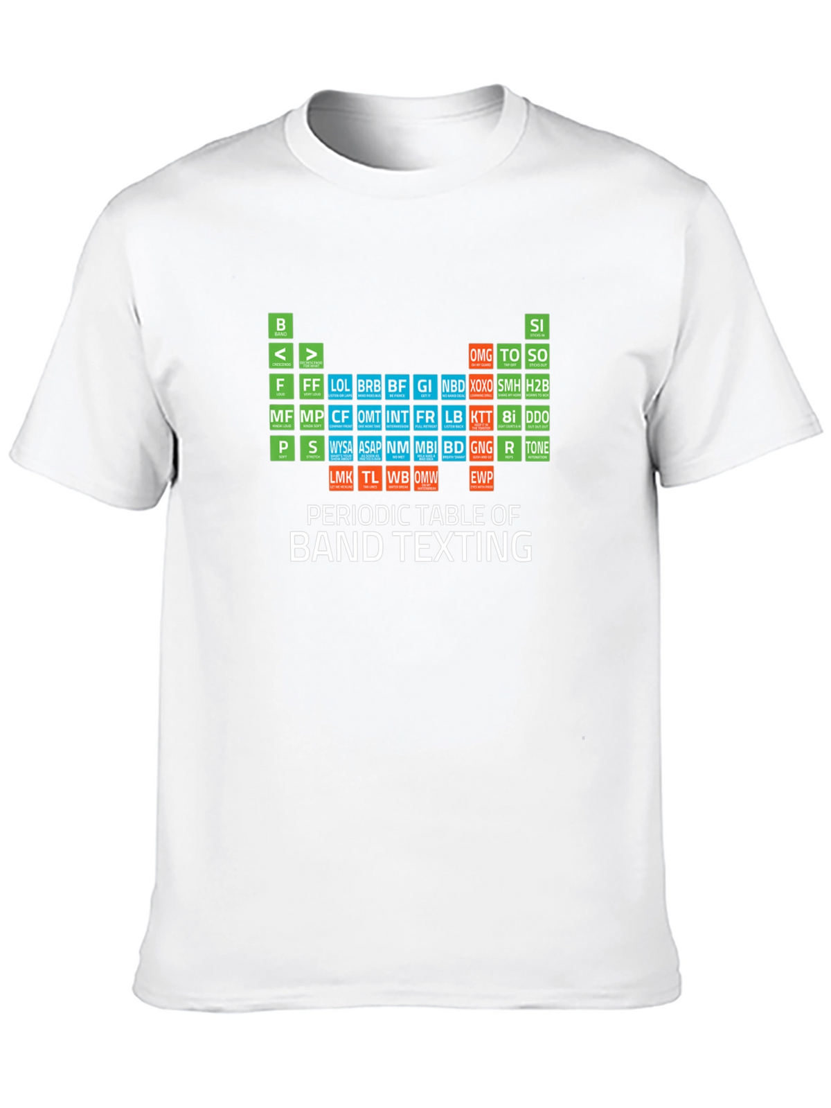 Periodic Table of Band Texting T-Shirt
