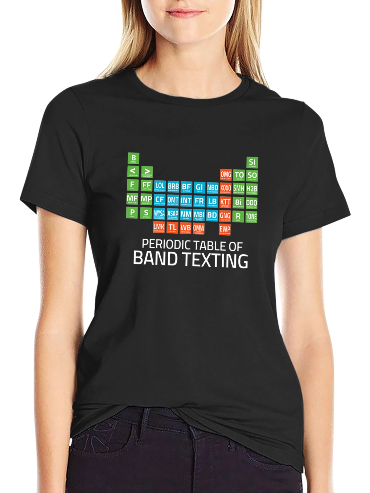 Periodic Table of Band Texting T-Shirt