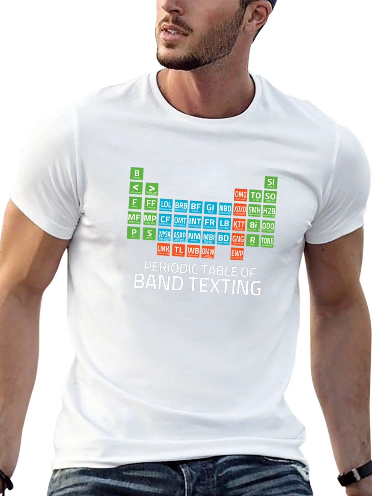 Periodic Table of Band Texting T-Shirt