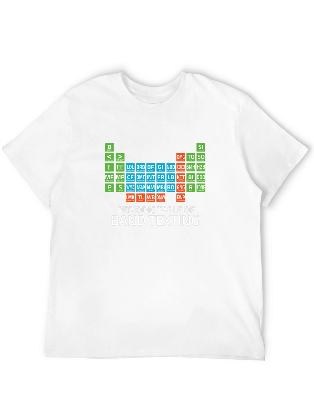 Periodic Table of Band Texting T-Shirt