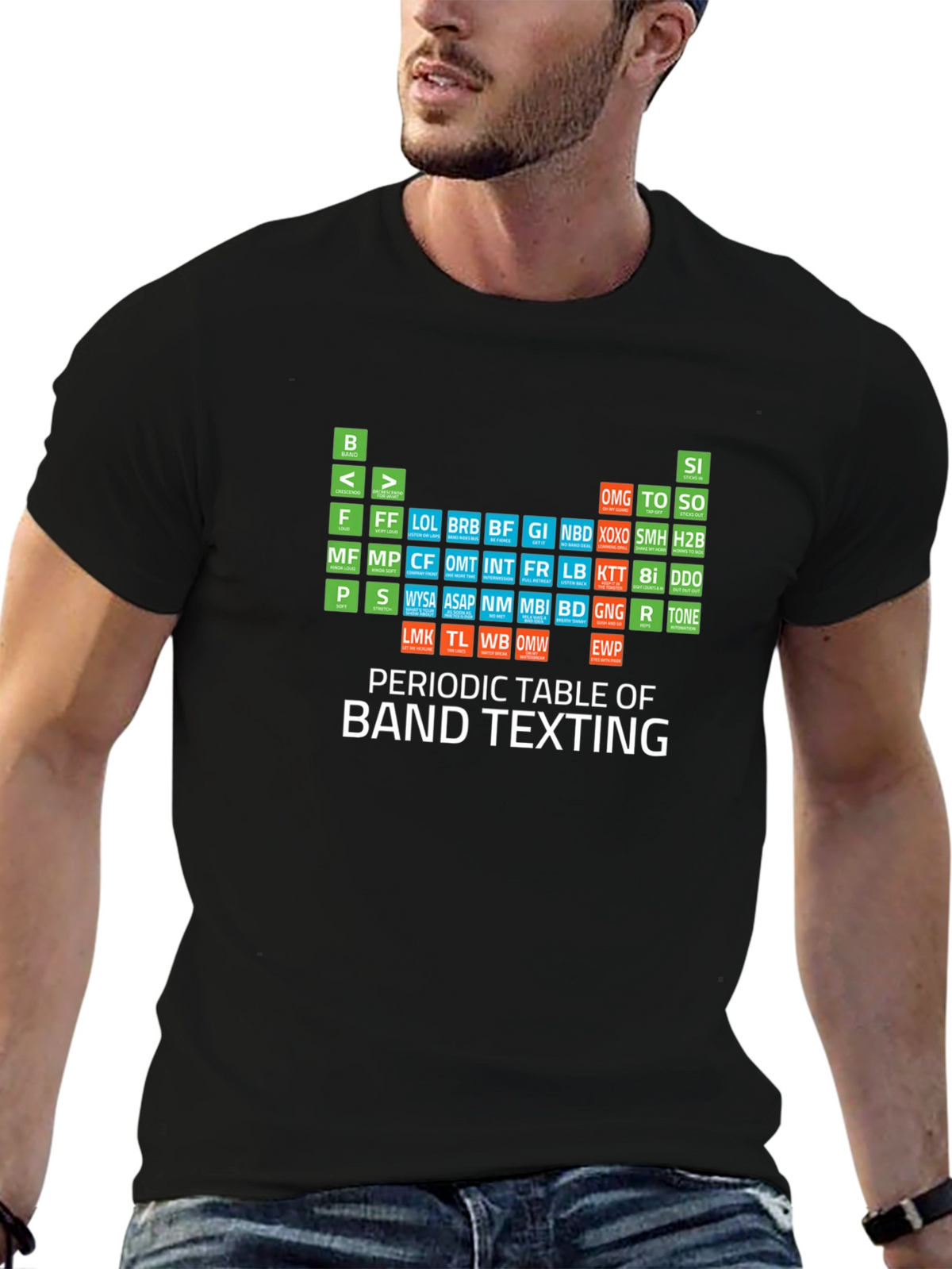 Periodic Table of Band Texting T-Shirt