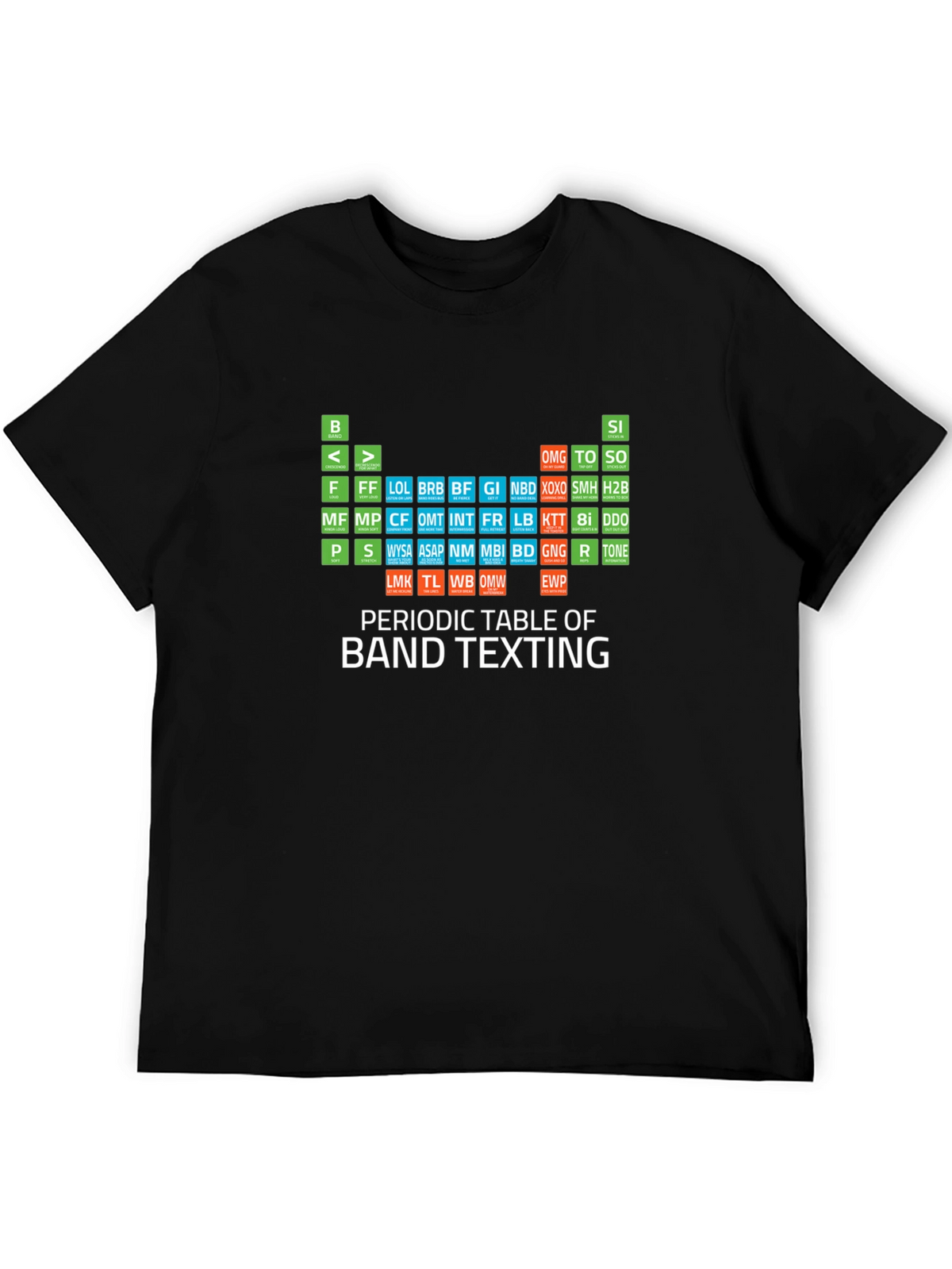 Periodic Table of Band Texting T-Shirt