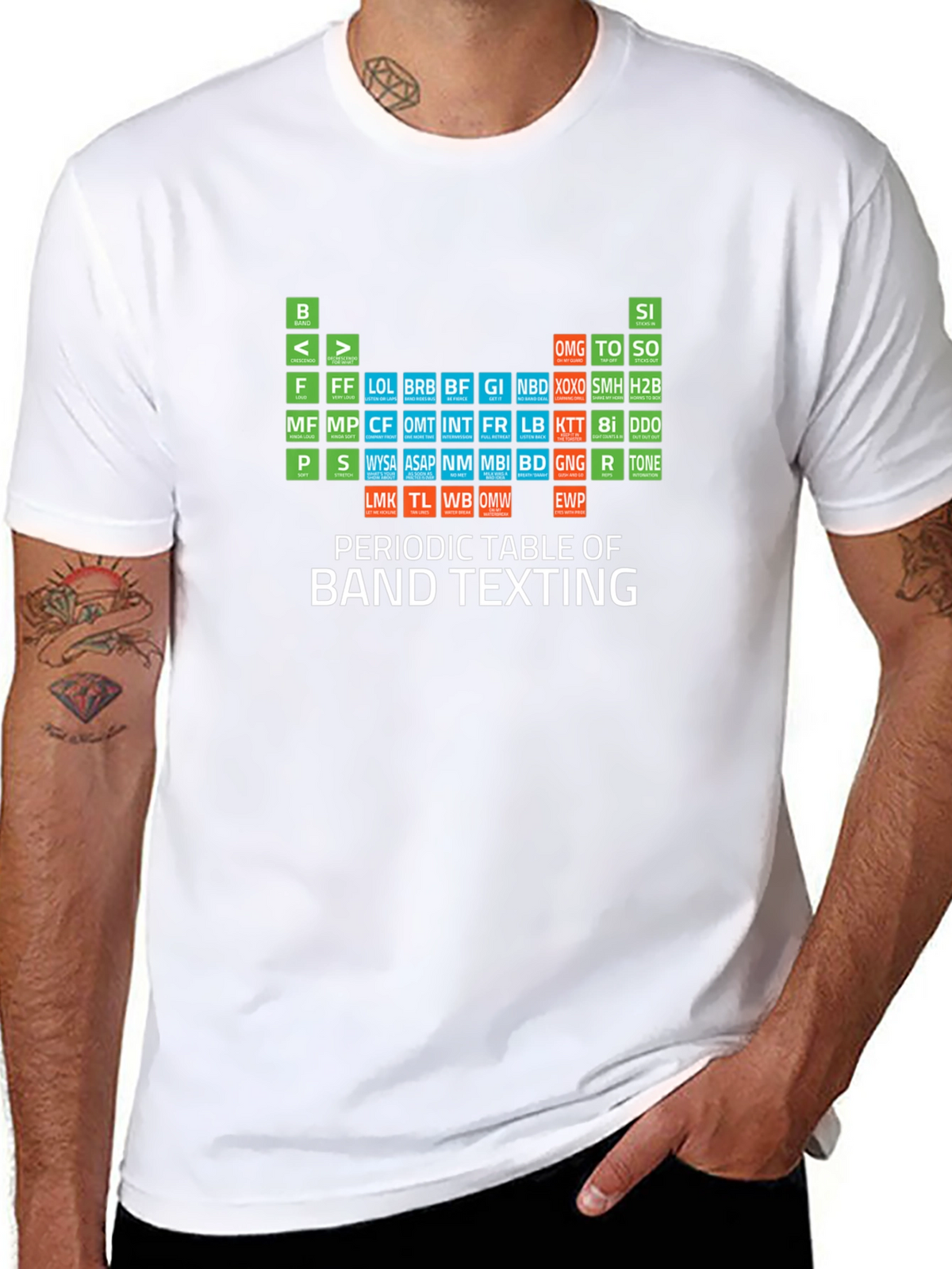 Periodic Table of Band Texting T-Shirt