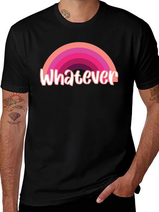 Whatever Rainbow Graphic Tee - Casual Style