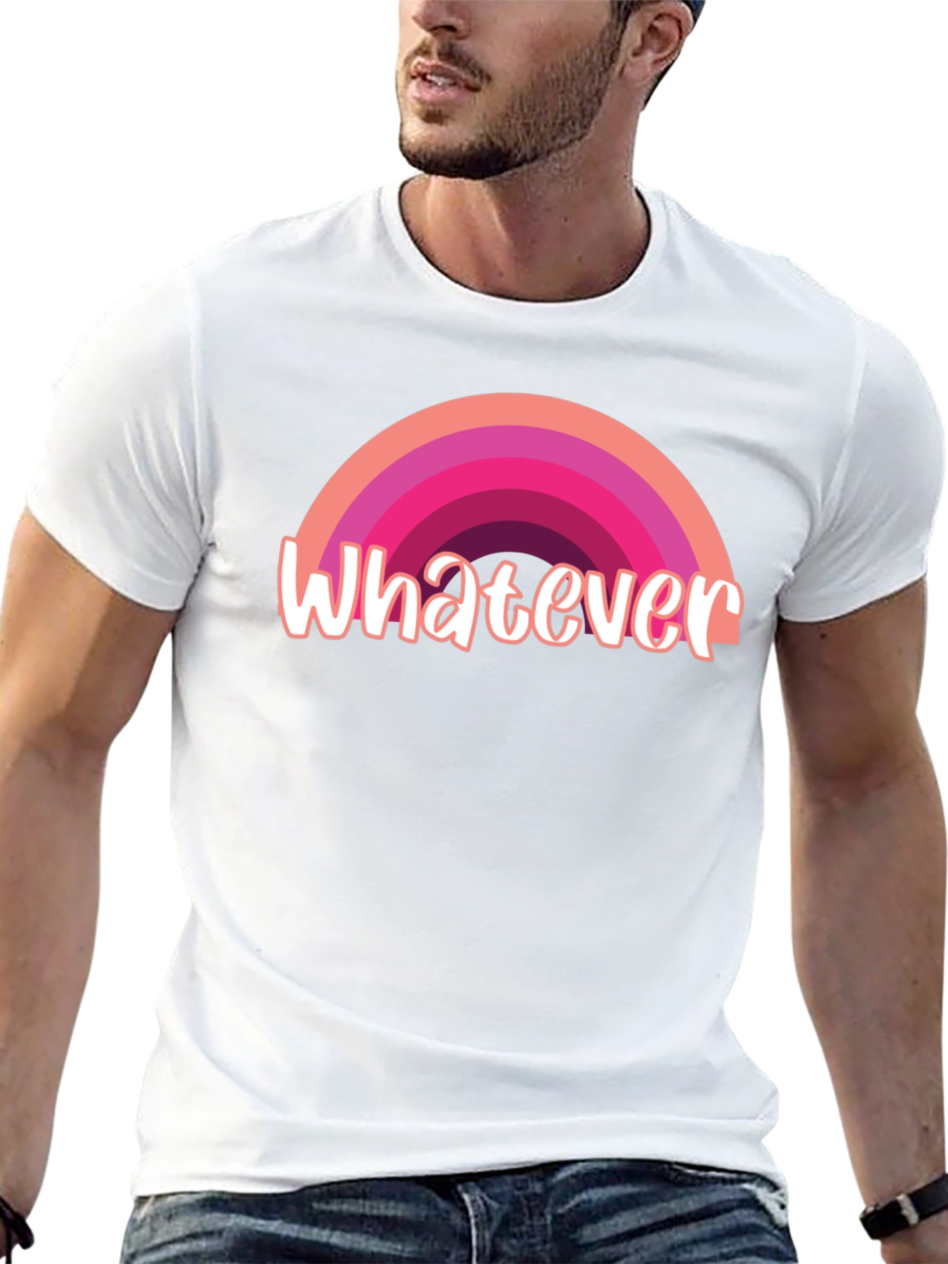 Whatever Rainbow Graphic Tee - Casual Style