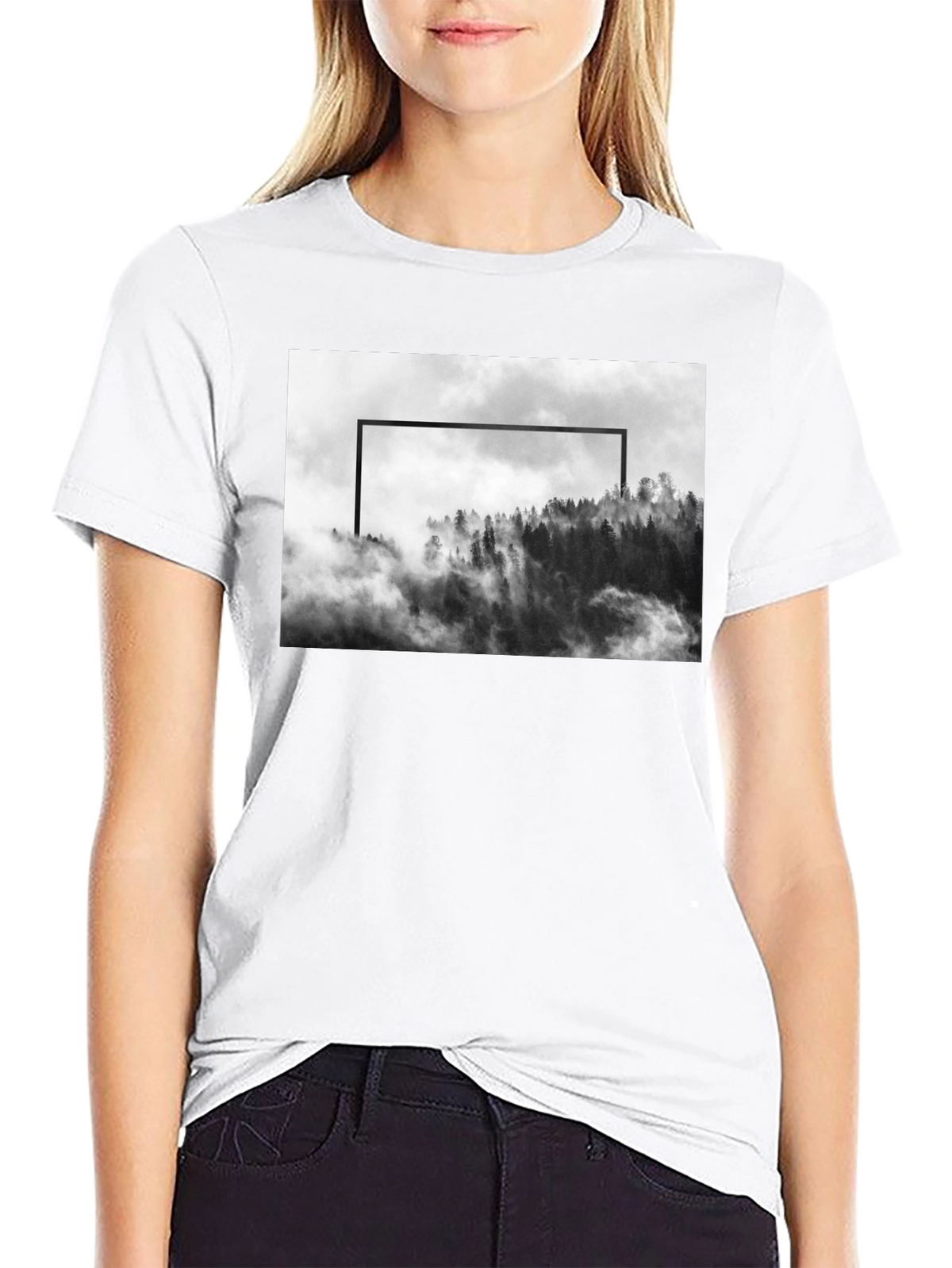 Mountain Framed Black T-Shirt
