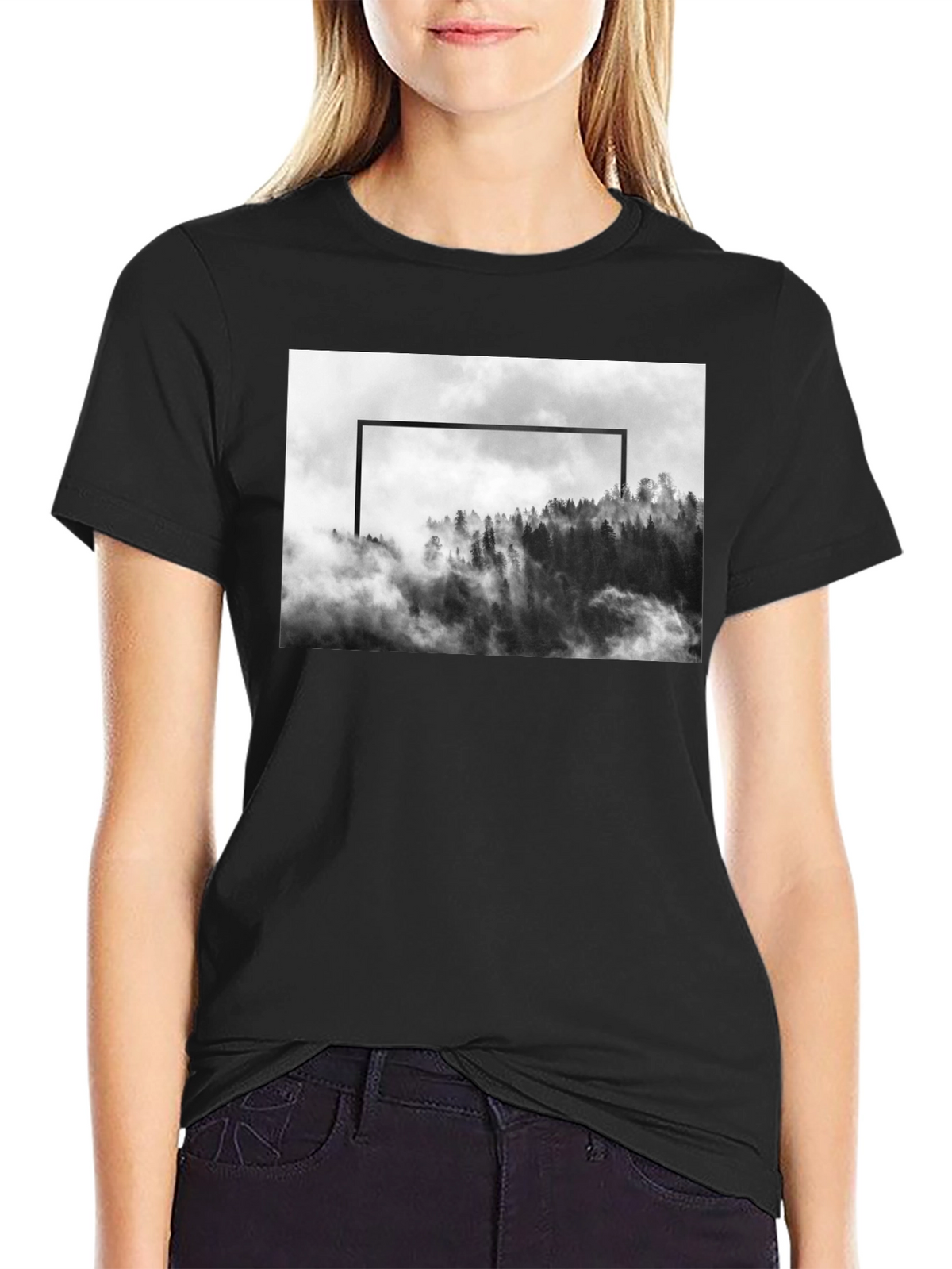 Mountain Framed Black T-Shirt