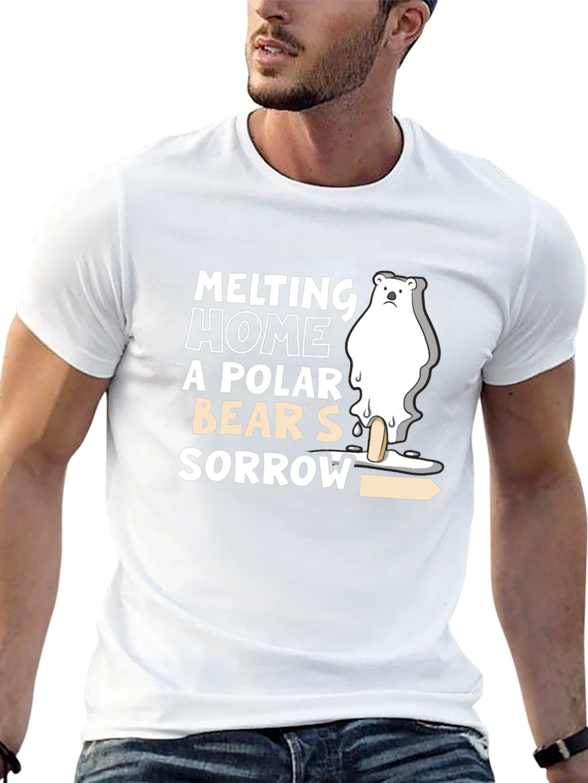 Melting Home Polar Bears Sorrow Graphic Tee