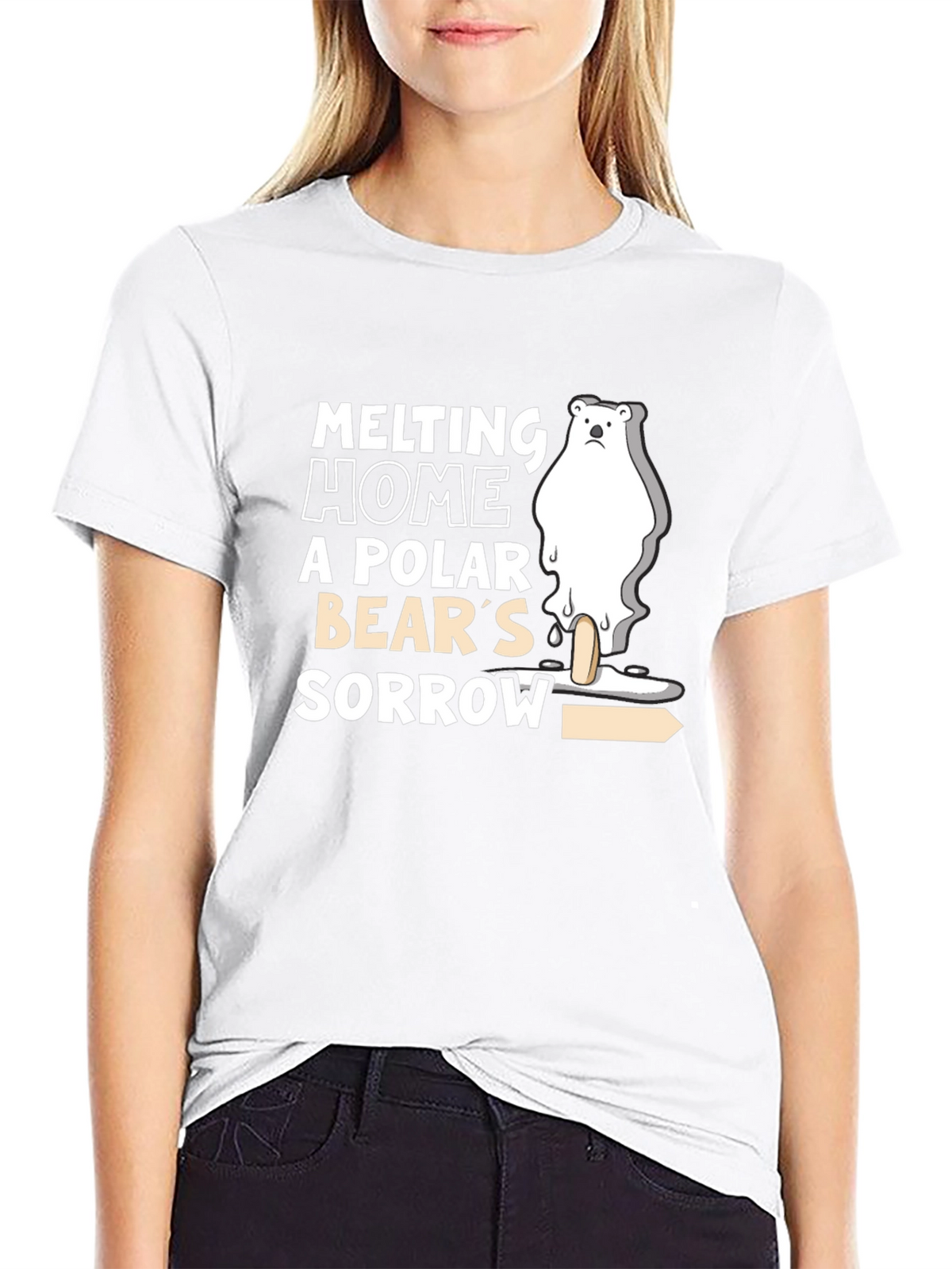 Melting Home Polar Bears Sorrow Graphic Tee