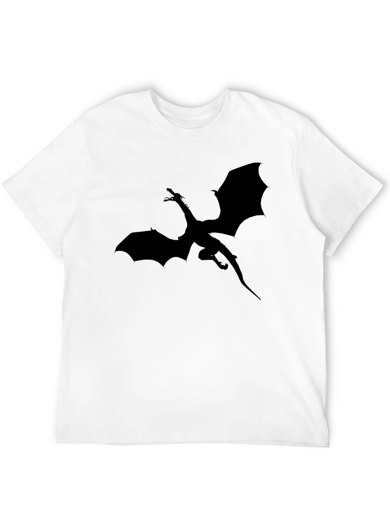 Dragon Silhouette Graphic T-Shirt - Black