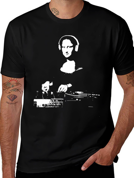 DJ Mona Lisa Black T-Shirt - Cool Music Tee