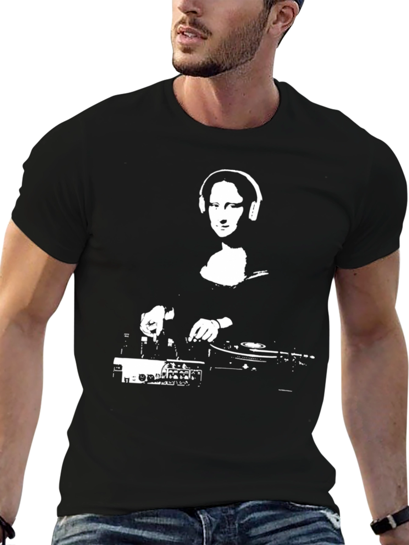 DJ Mona Lisa Black T-Shirt - Cool Music Tee