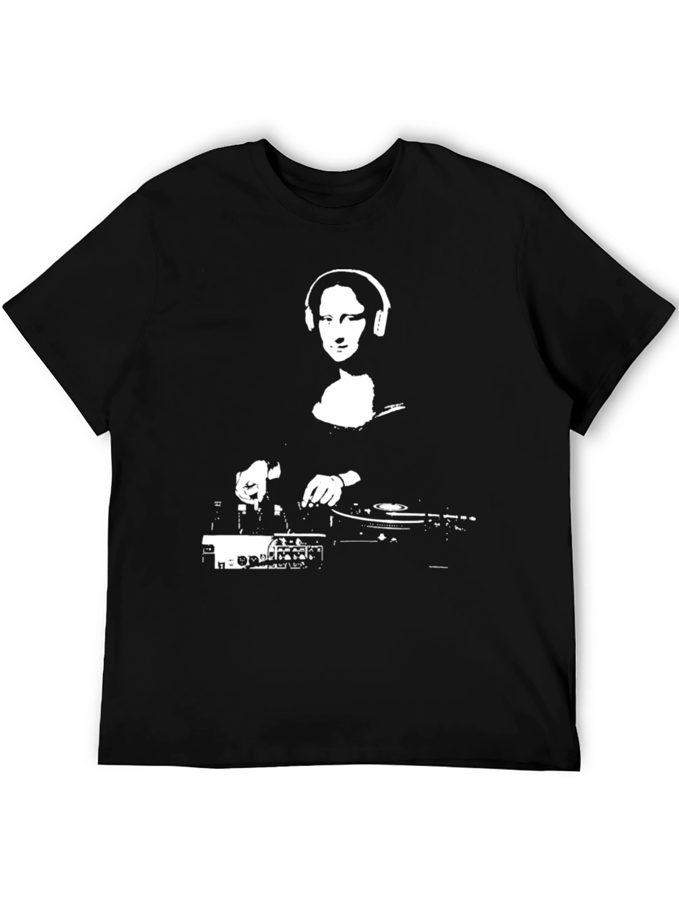 DJ Mona Lisa Black T-Shirt - Cool Music Tee