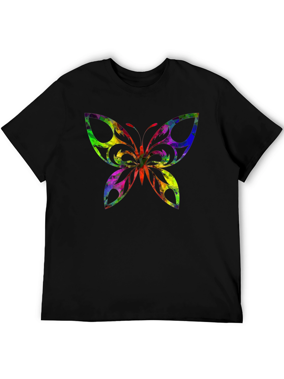 Geometric Butterfly Black T-Shirt