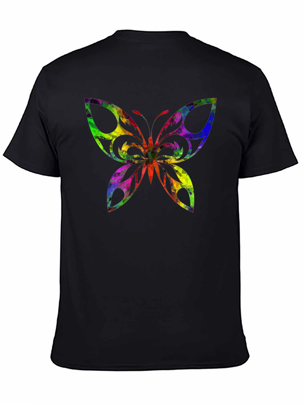 Geometric Butterfly Black T-Shirt