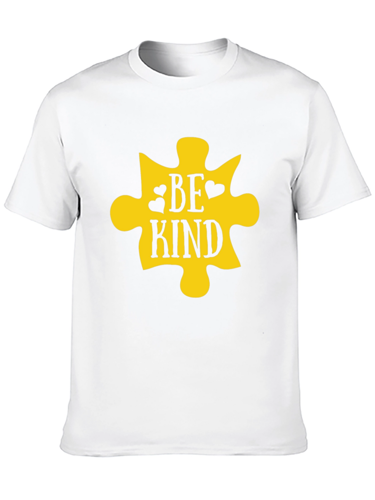 Be Kind Puzzle Piece Graphic Tee - Black Cotton