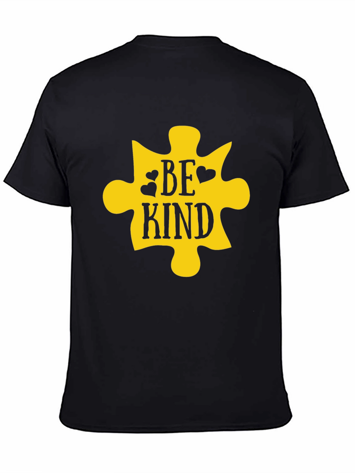 Be Kind Puzzle Piece Graphic Tee - Black Cotton