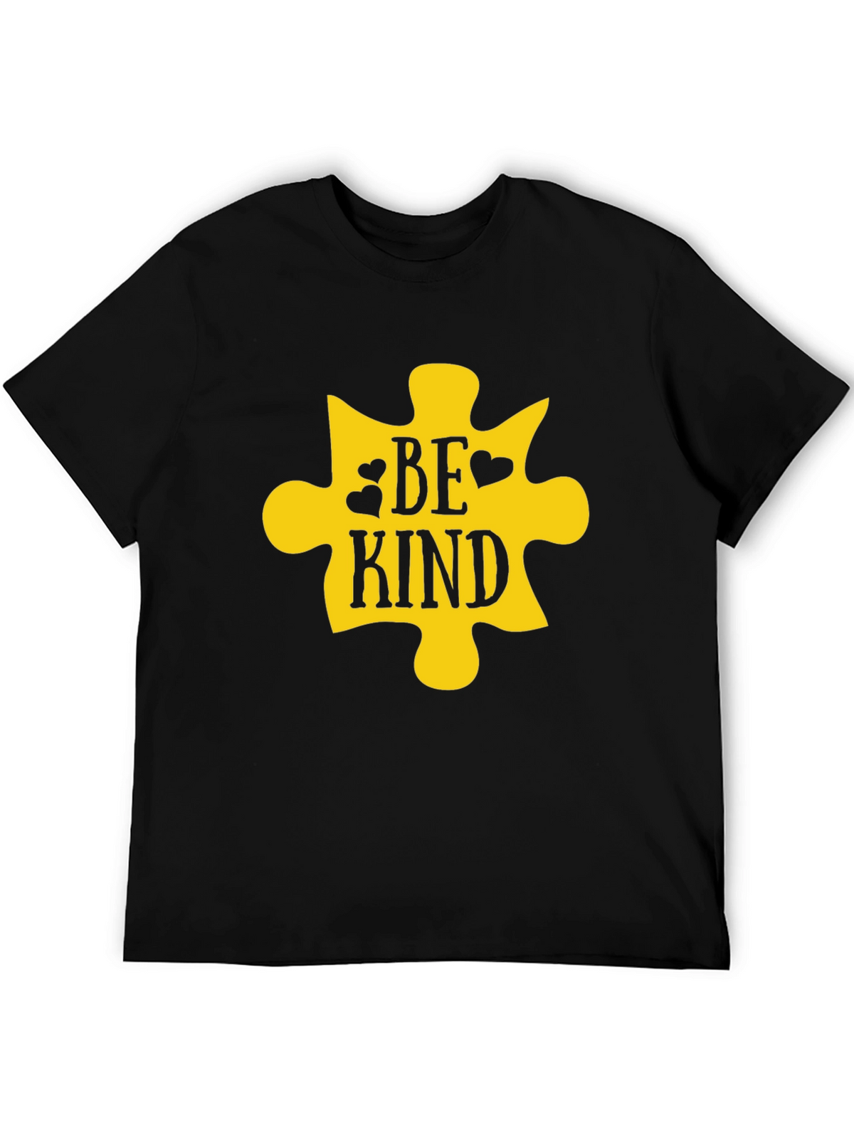 Be Kind Puzzle Piece Graphic Tee - Black Cotton
