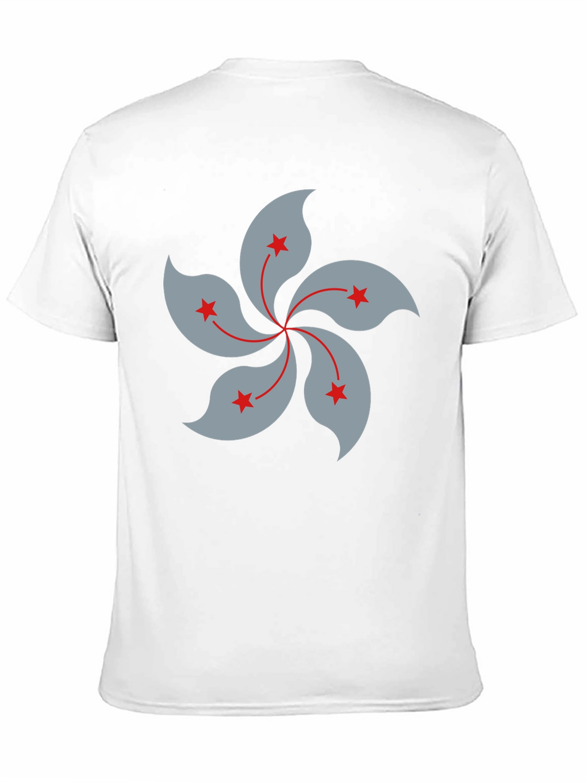 Black T-Shirt with Hong Kong Bauhinia Flower Design