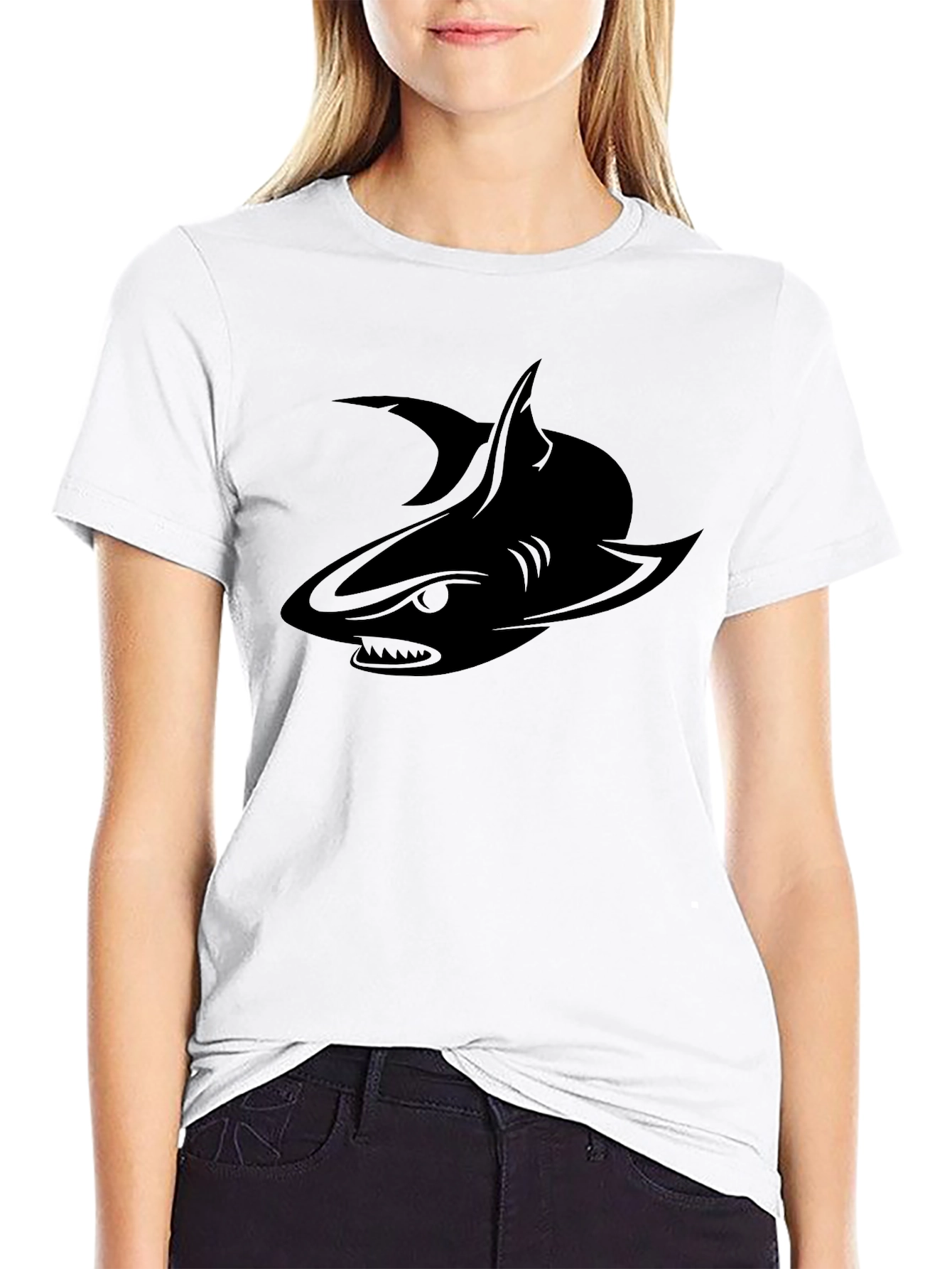 Mens Black Shark Graphic Tee - Stylish & Unique