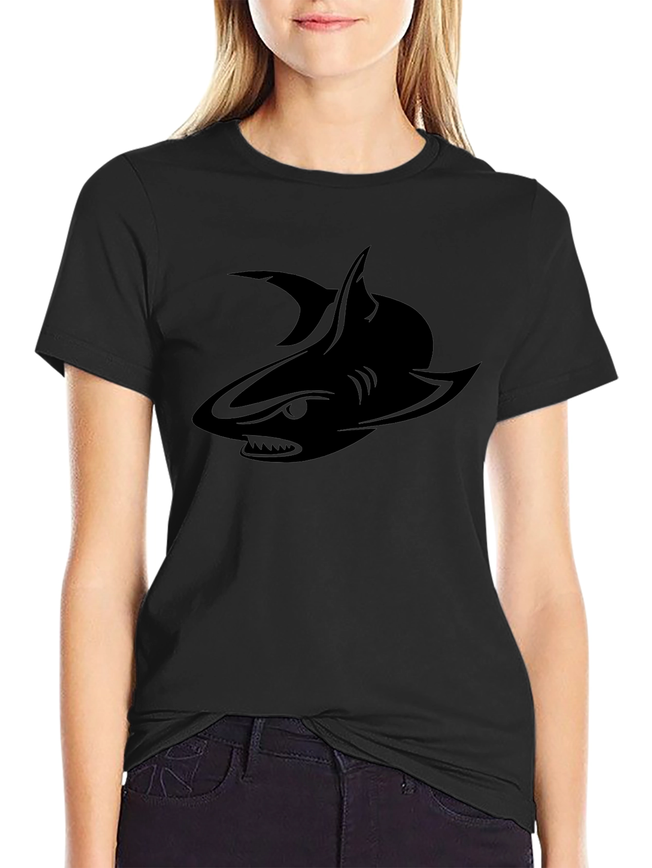 Mens Black Shark Graphic Tee - Stylish & Unique